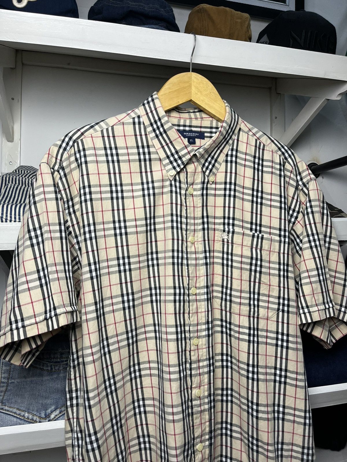 Burberry Vintage Burberry Novacheck Short Sleeve Button Up Shirt Size US L / EU 52-54 / 3 - 2 Thumbnail