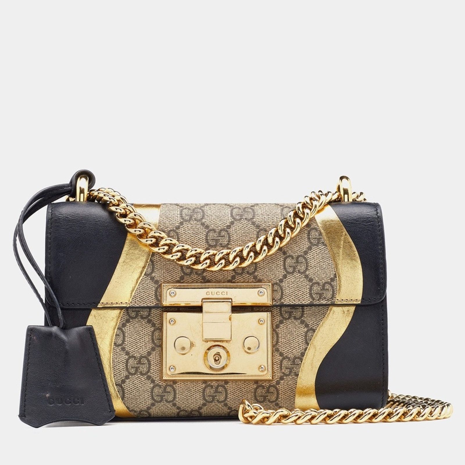 Gucci Gucci Padlock GG Supreme Chain Bag Black/Gold Size ONE SIZE - 2 Thumbnail