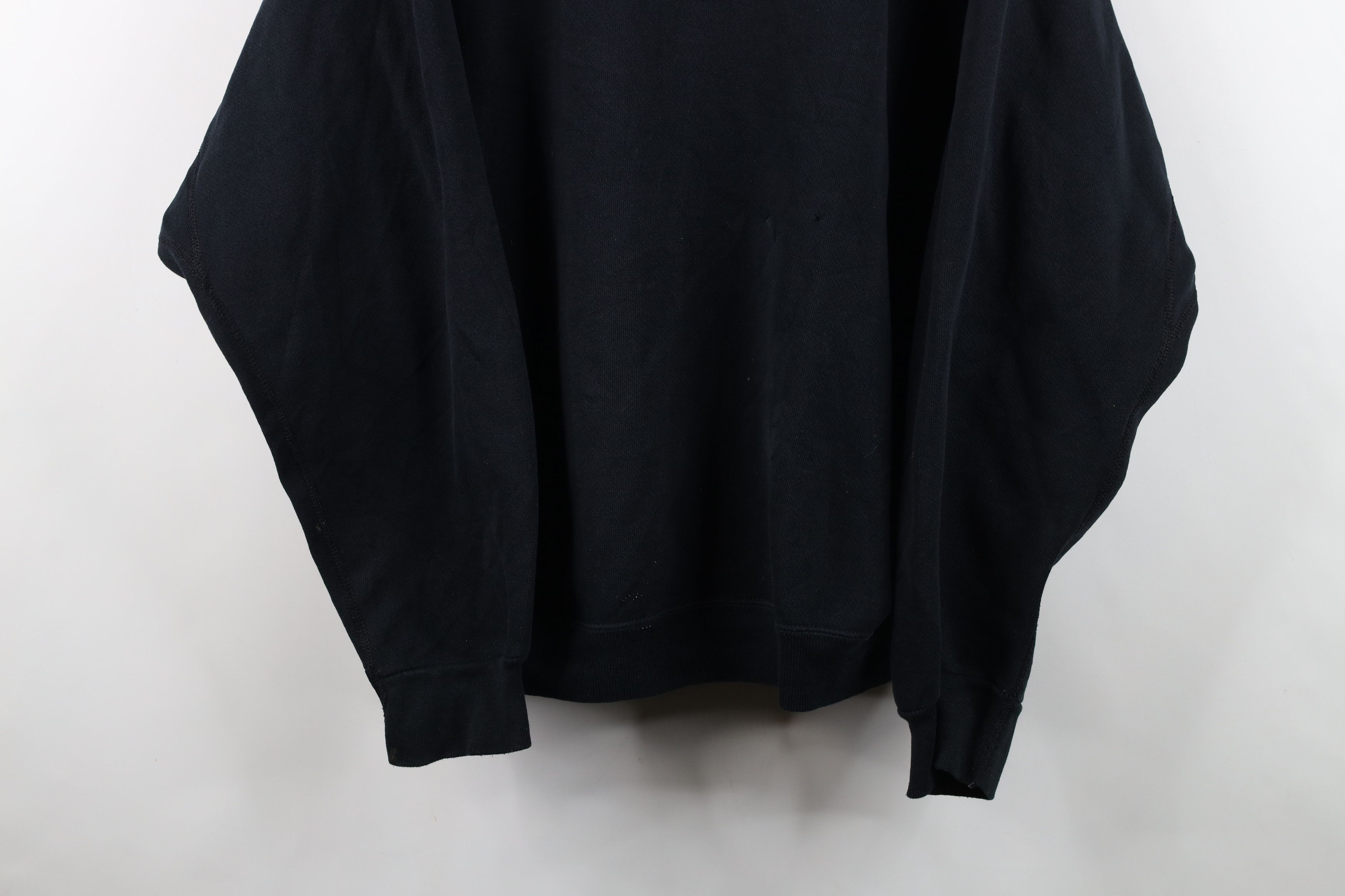 Vintage Vintage 80s 90s Distressed Blank Gusset Sweatshirt Black USA Size US XL / EU 56 / 4 - 3 Thumbnail