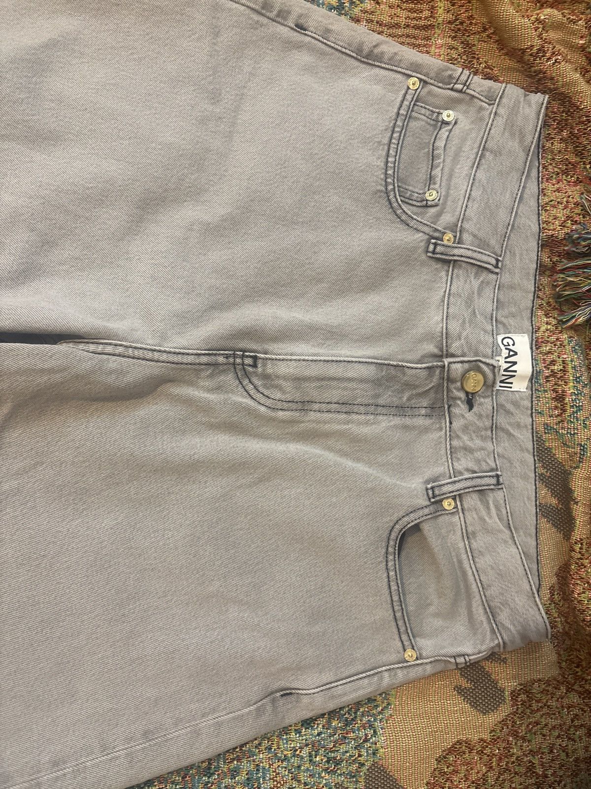 Ganni GANNI Gray Future Denim Wide Jeans Size 34" / US 12 / IT 48 - 5 Thumbnail