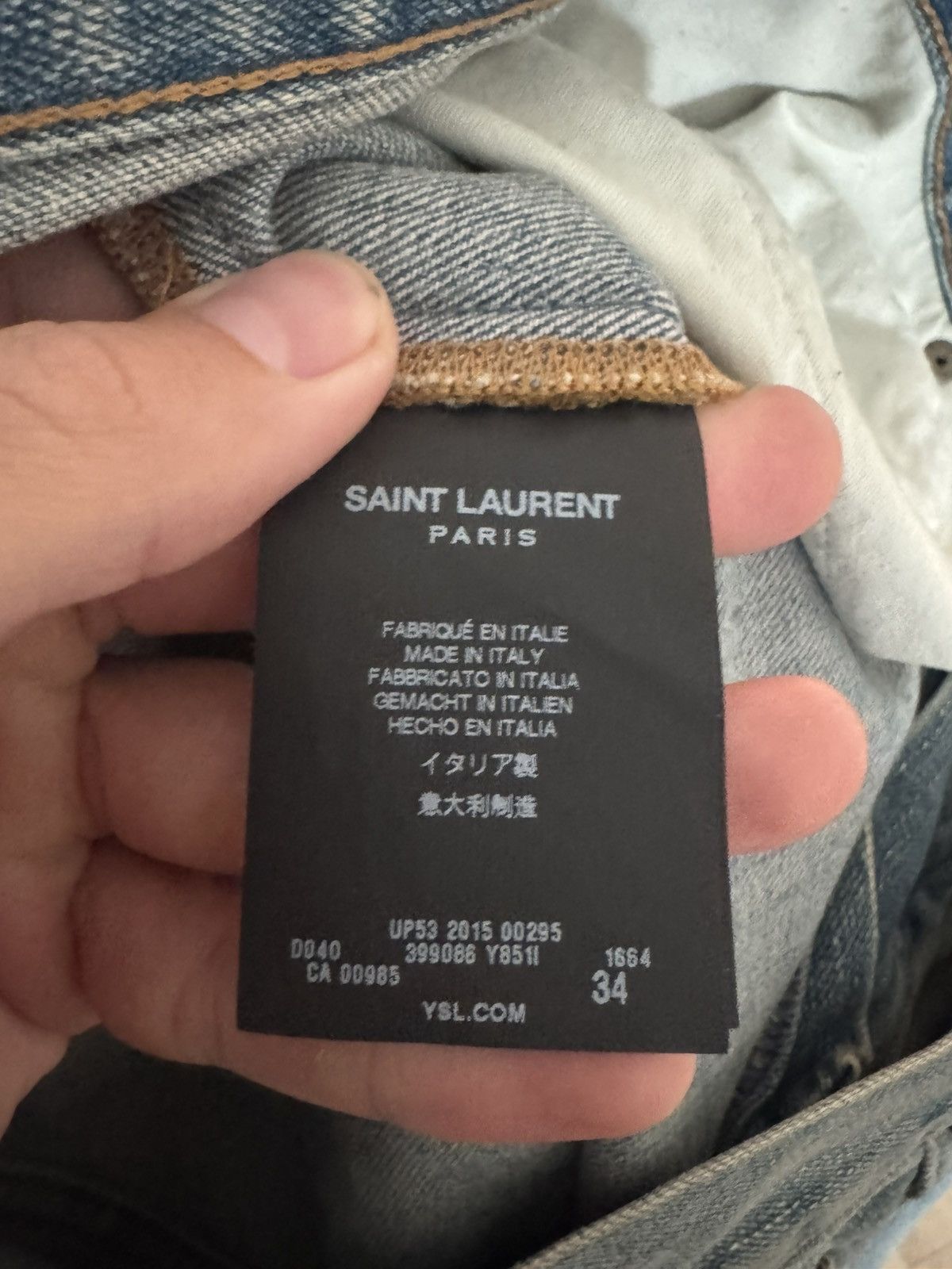 Saint Laurent Paris Hedi Knee slit denim 2015 Size US 34 / EU 50 - 5 Thumbnail