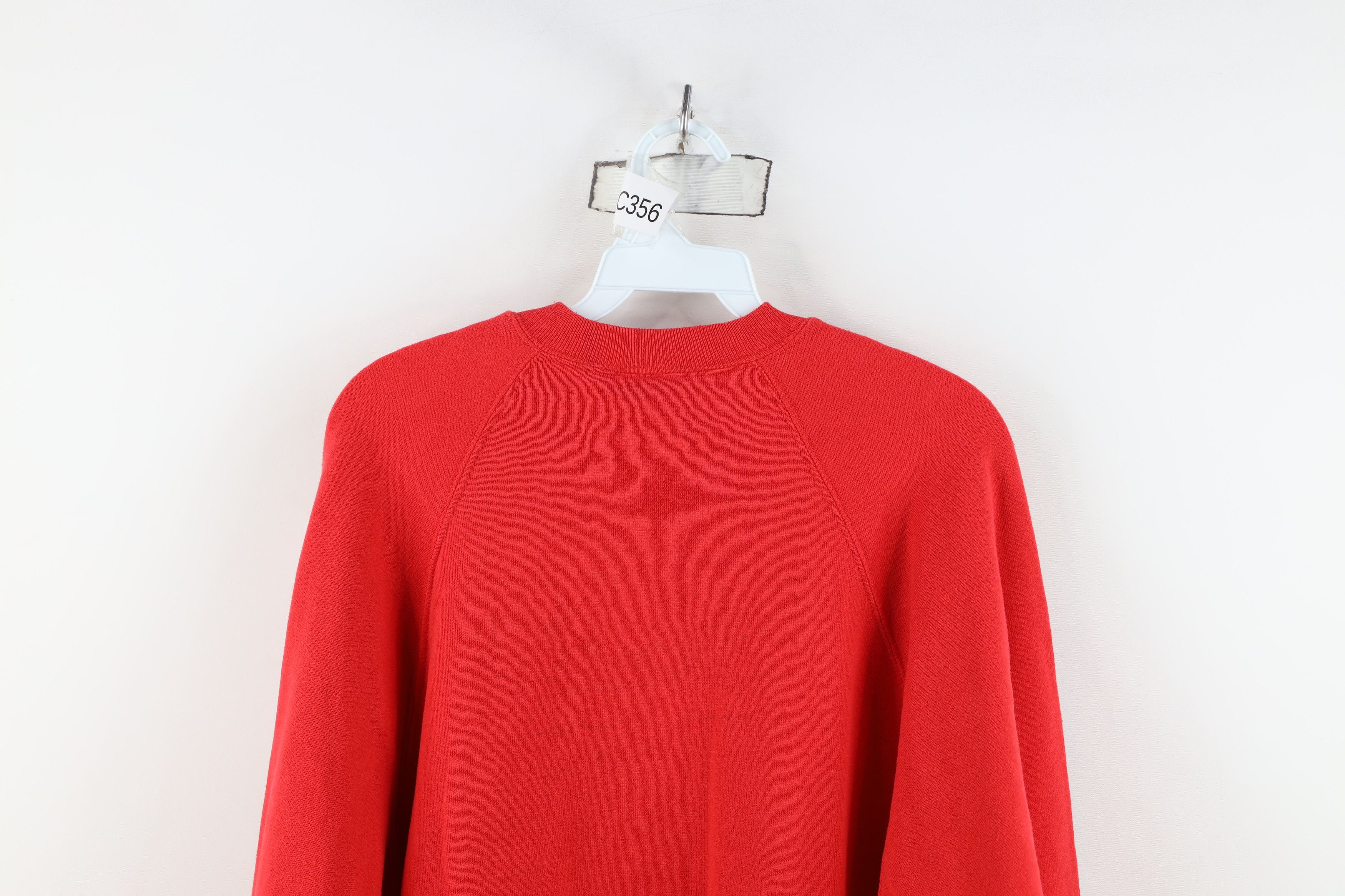 Vintage Vintage 90s Streetwear Blank Crewneck Sweatshirt Red USA Size US XXL / EU 58 / 5 - 13 Thumbnail