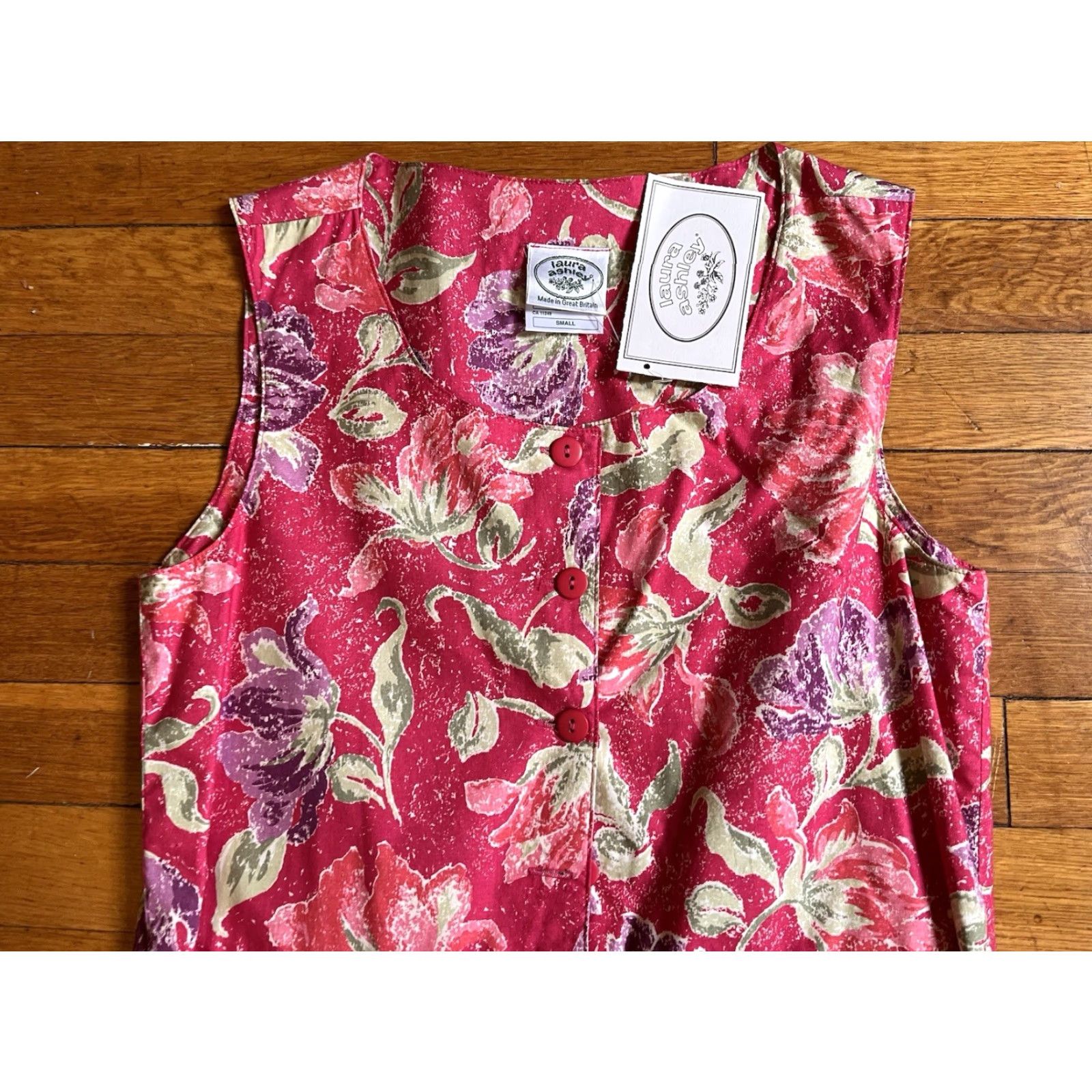 Laura Ashley VINTAGE Laura Ashley Floral Romper Jumpsuit Women's Small Pink 90s Size 28" / US 6 / IT 42 - 3 Thumbnail