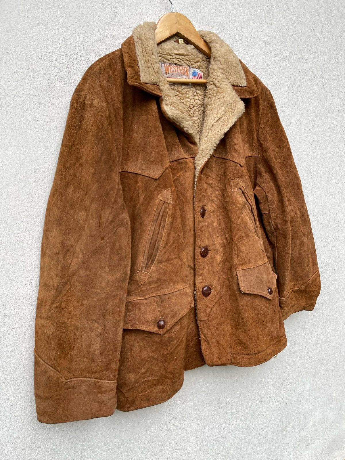 Schott × Vintage × Western Rise Vintage 90s Schott N.Y.C Western Shearling Leather Jacket Size US L / EU 52-54 / 3 - 2 Thumbnail