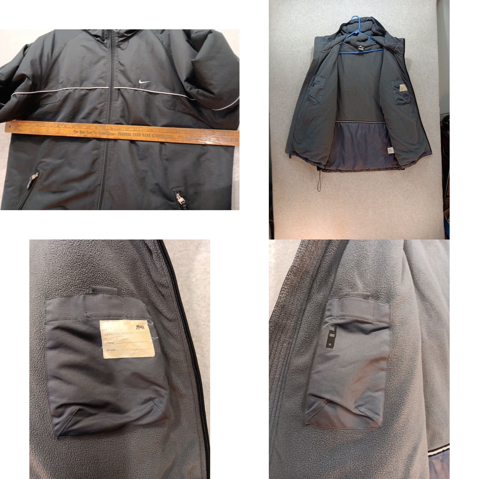 Nike VINTAGE Nike Jacket Coat Parka Hooded Mens 2XL Tall Black Fleece Lined Full Zip Sports Size US XXL / EU 58 / 5 - 9 Thumbnail