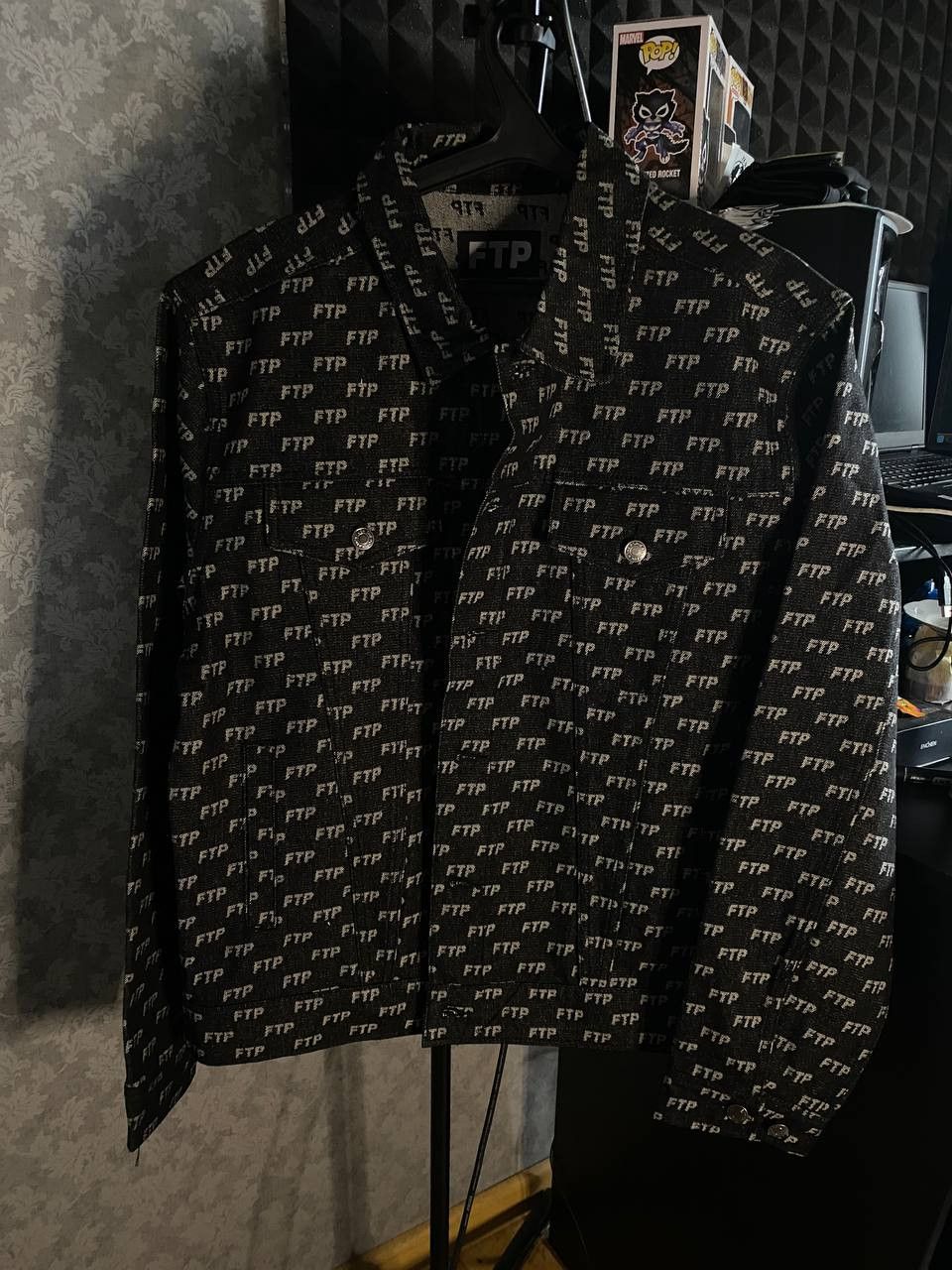 Fuck The Population FTP - Jacquard Denim Logo Trucker Jacket Size US XL / EU 56 / 4 - 5 Thumbnail