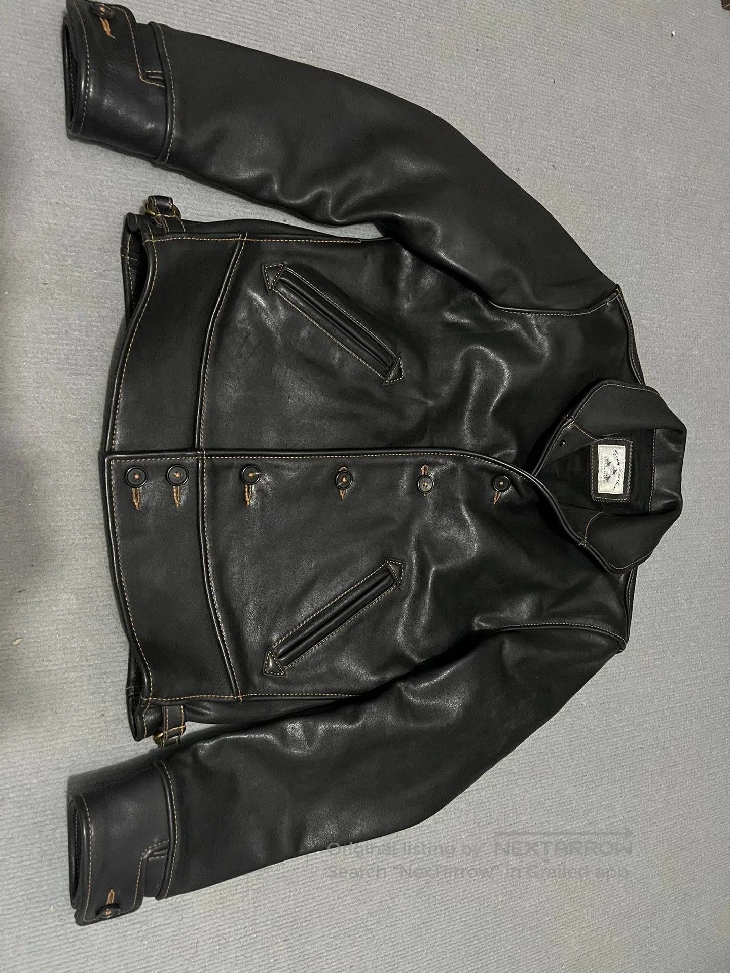 RRL Ralph Lauren Campus Cowhide Leather Biker Jacket. Size US L / EU 52-54 / 3 - 2 Thumbnail