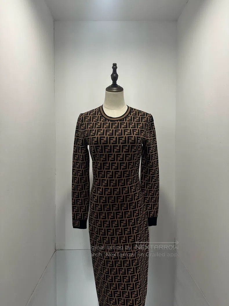 Fendi Fendi FF Monogram Full Print Knit Dress Size XS / US 0-2 / IT 36-38 - 1 Thumbnail
