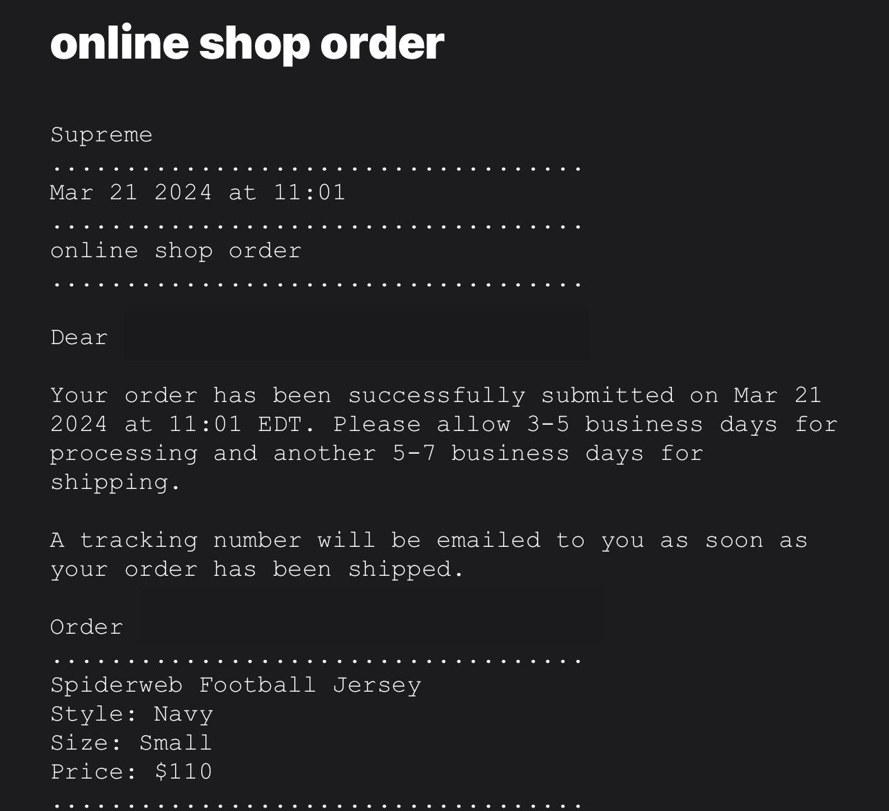 Supreme Supreme SS24 Spiderweb Football Jersey Navy Size Small Size US S / EU 44-46 / 1 - 7 Thumbnail