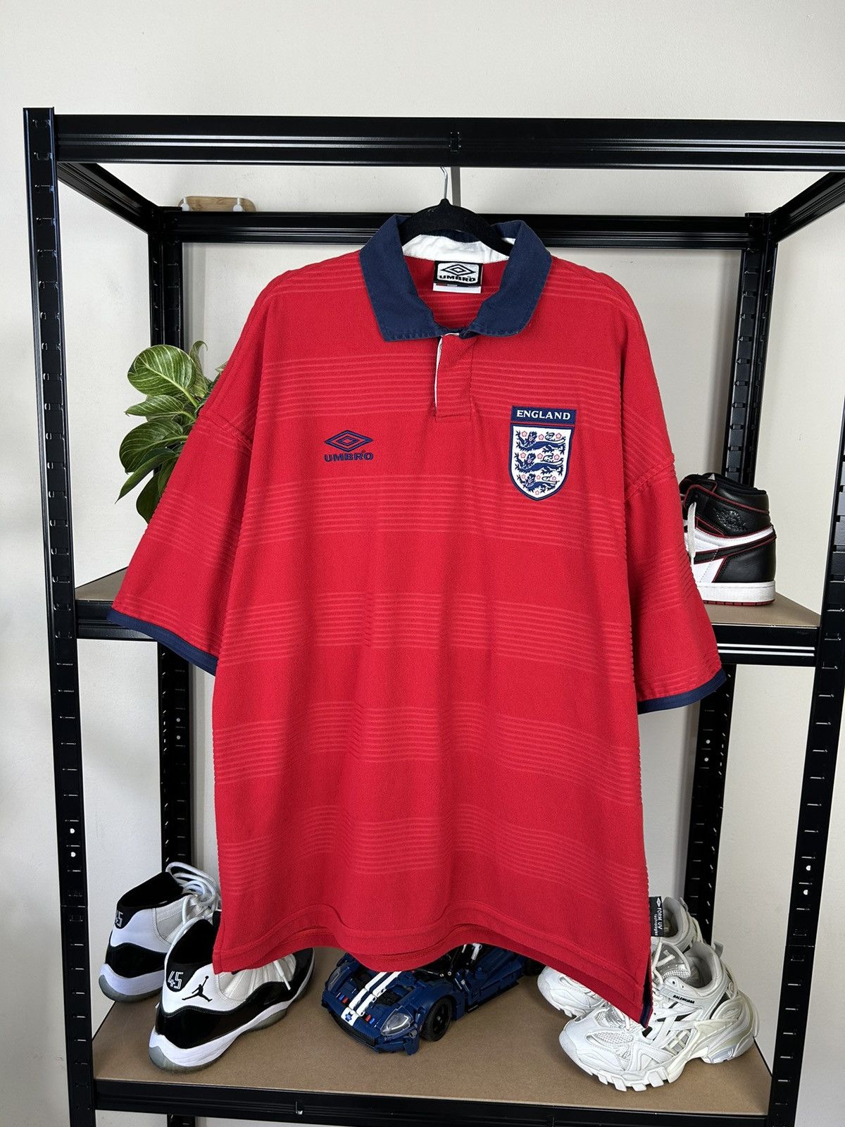 England Soccer 1999/2000 Football Shirt Jersey Polo Umbro XL