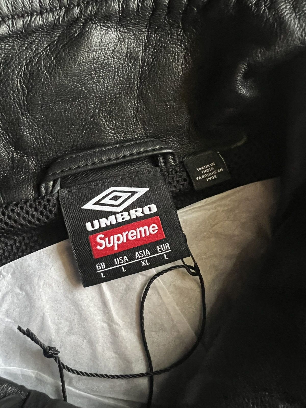 Supreme Umbro Leather Track Jacket Black
