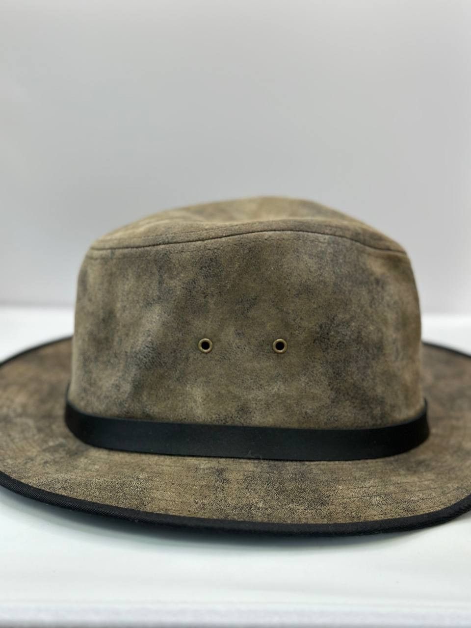 Designer Eureka Stockade EH065 Olive Leather Outback Bush Hat Small Size ONE SIZE - 5 Thumbnail