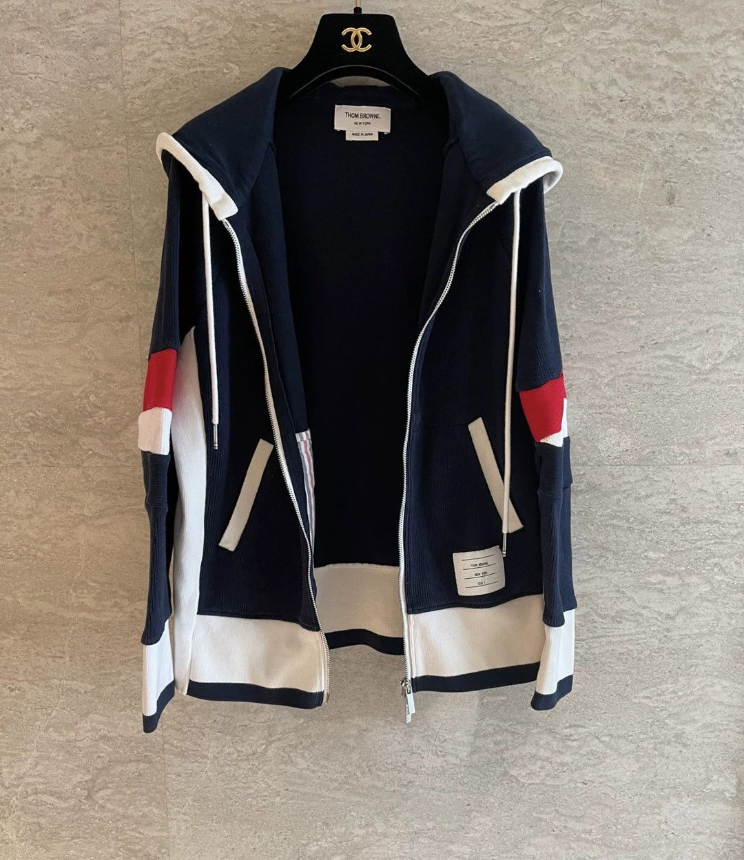 Thom Browne Thom Browne Color-Block Zip-Up Hoodie Size ONE SIZE - 1 Thumbnail