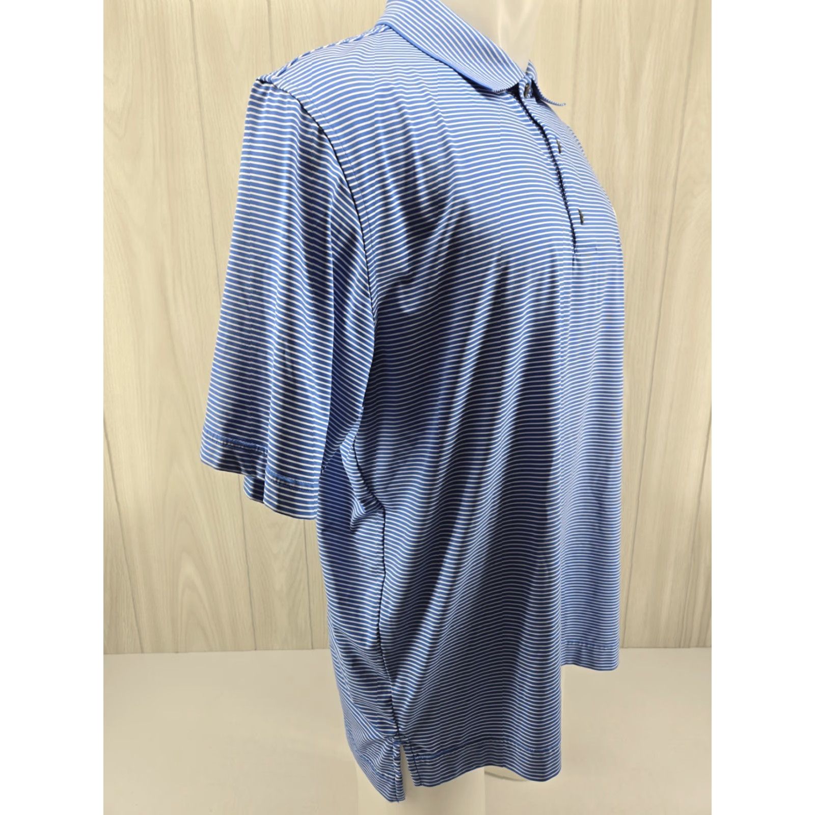 Footjoy FootJoy Polo Shirt Mens L Blue White Striped Short Sleeve Valley Hill C.C Size US L / EU 52-54 / 3 - 6 Thumbnail