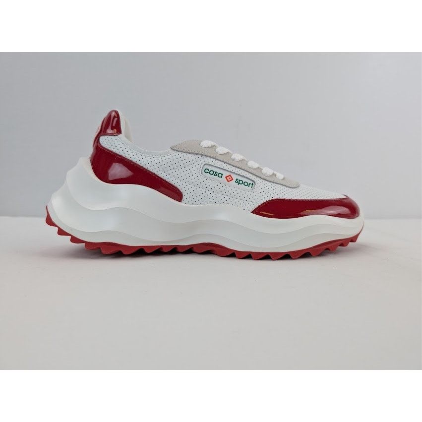 Casablanca o1rshd1 Leather Atlantis Sneaker in White / Red Size US 10.5 / EU 43-44 - 4 Thumbnail
