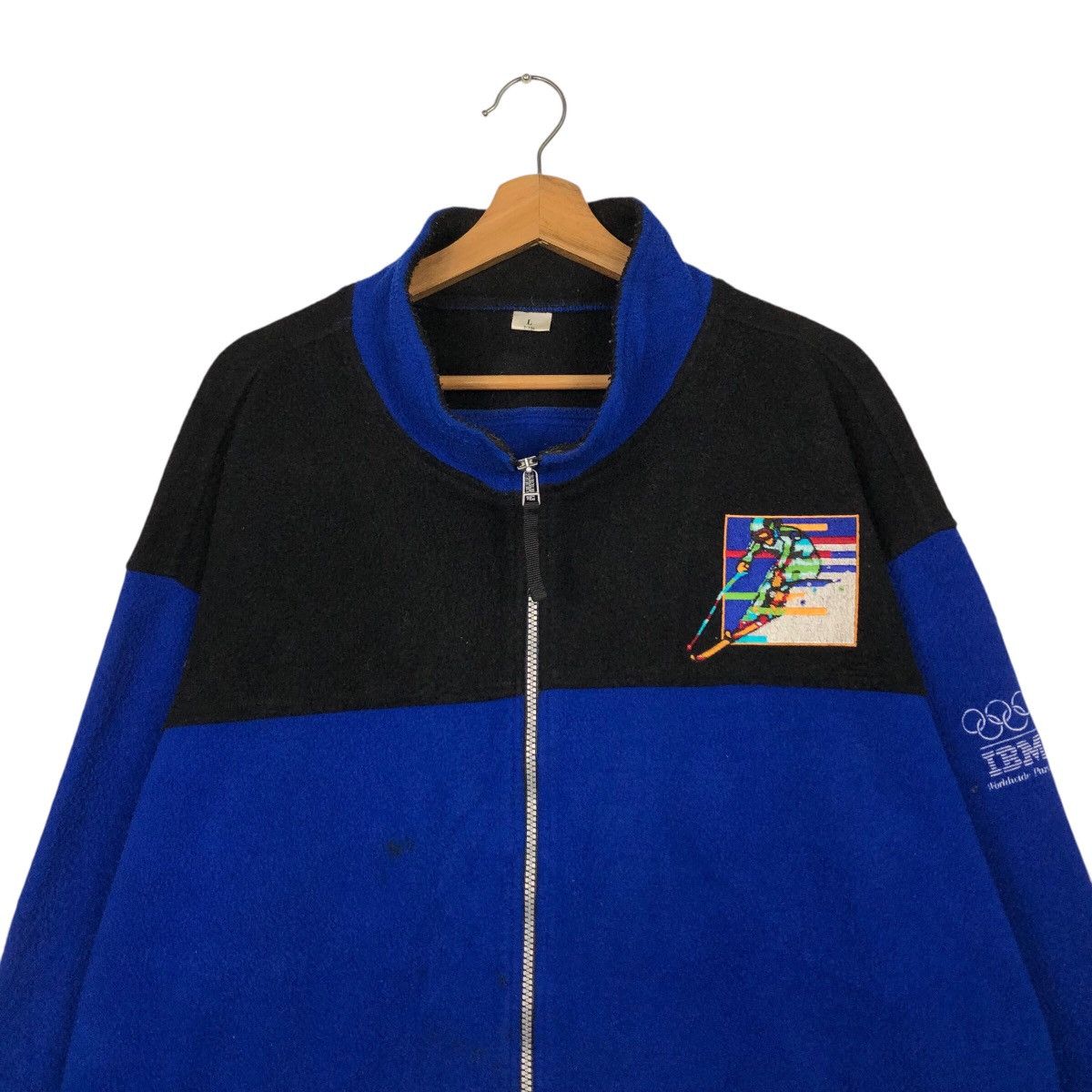 Japanese Brand 📌Vintage Fleece Zipper Jacket Olympic Big Logo Size US L / EU 52-54 / 3 - 4 Thumbnail