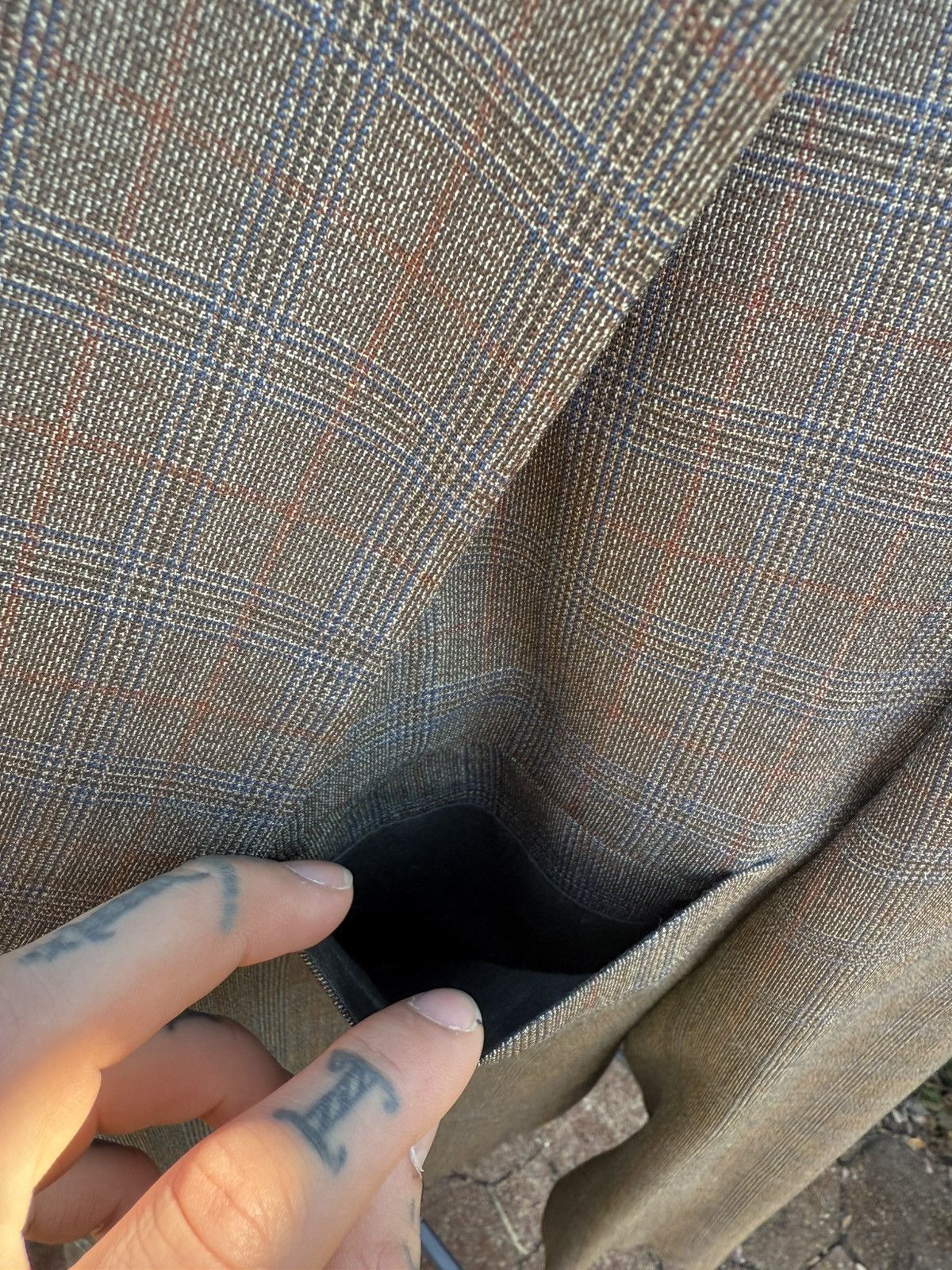 Vintage Manor Bond Two Piece Suit Blazer Wool USA Union Made Vtg 70s Size 44R - 4 Thumbnail