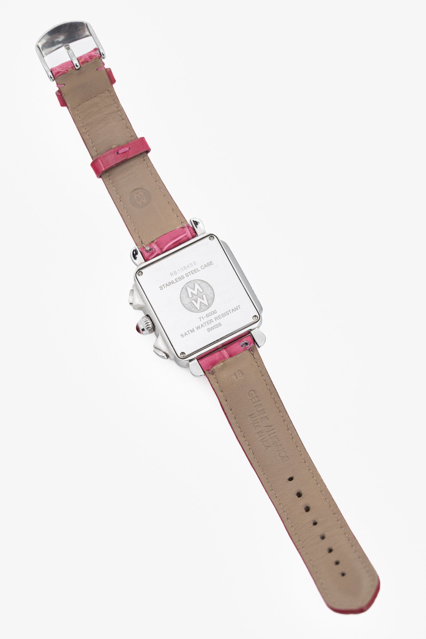Other MICHELE Deco Diamond Chronograph Pink-Alligator-Strap Watch Size ONE SIZE - 2 Thumbnail
