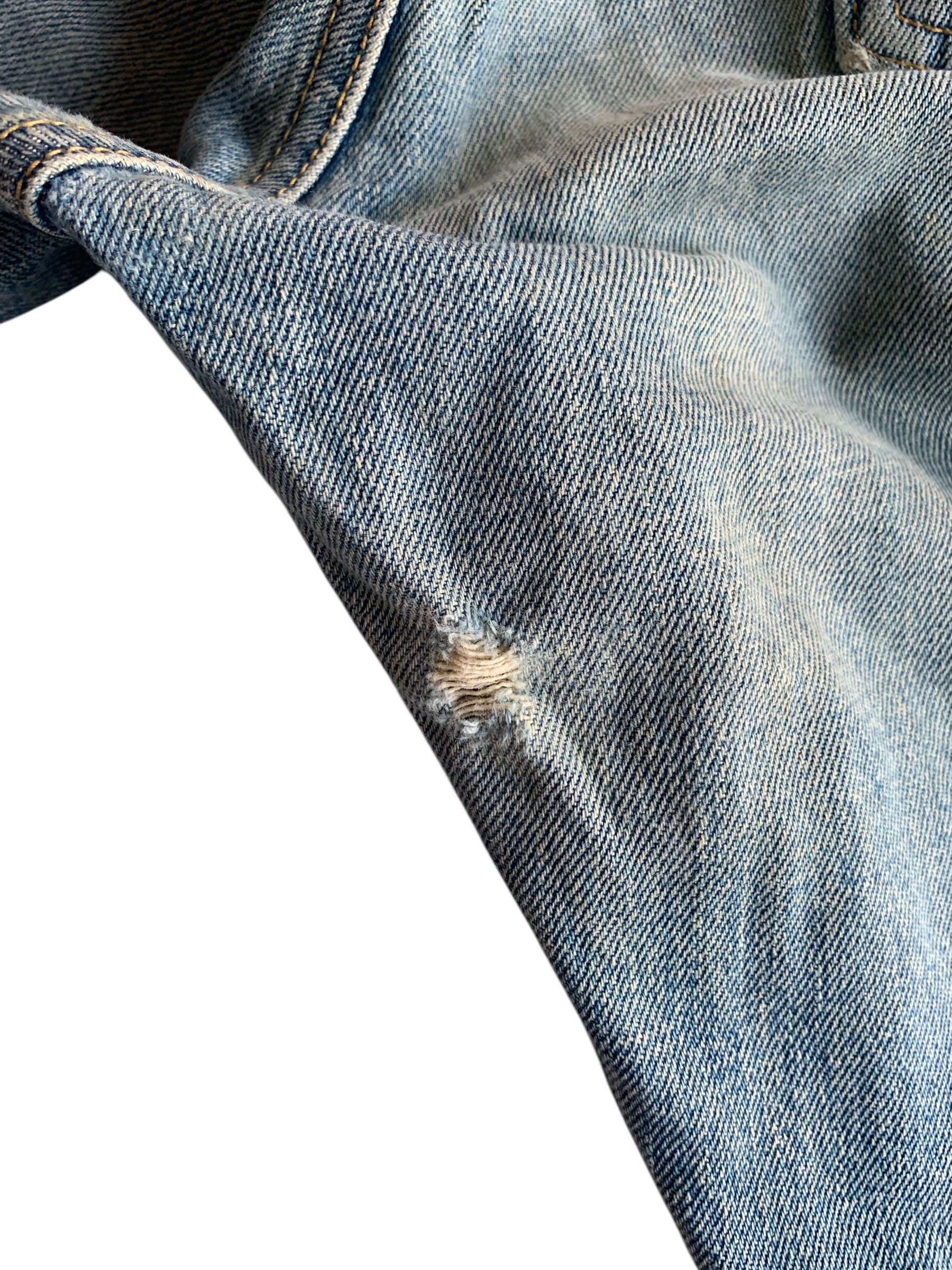 Kapital VINTAGE EDWIN 505 SELVEDGE BAGGY FADED DISTRESSED DENIM Size US 33 - 21 Thumbnail