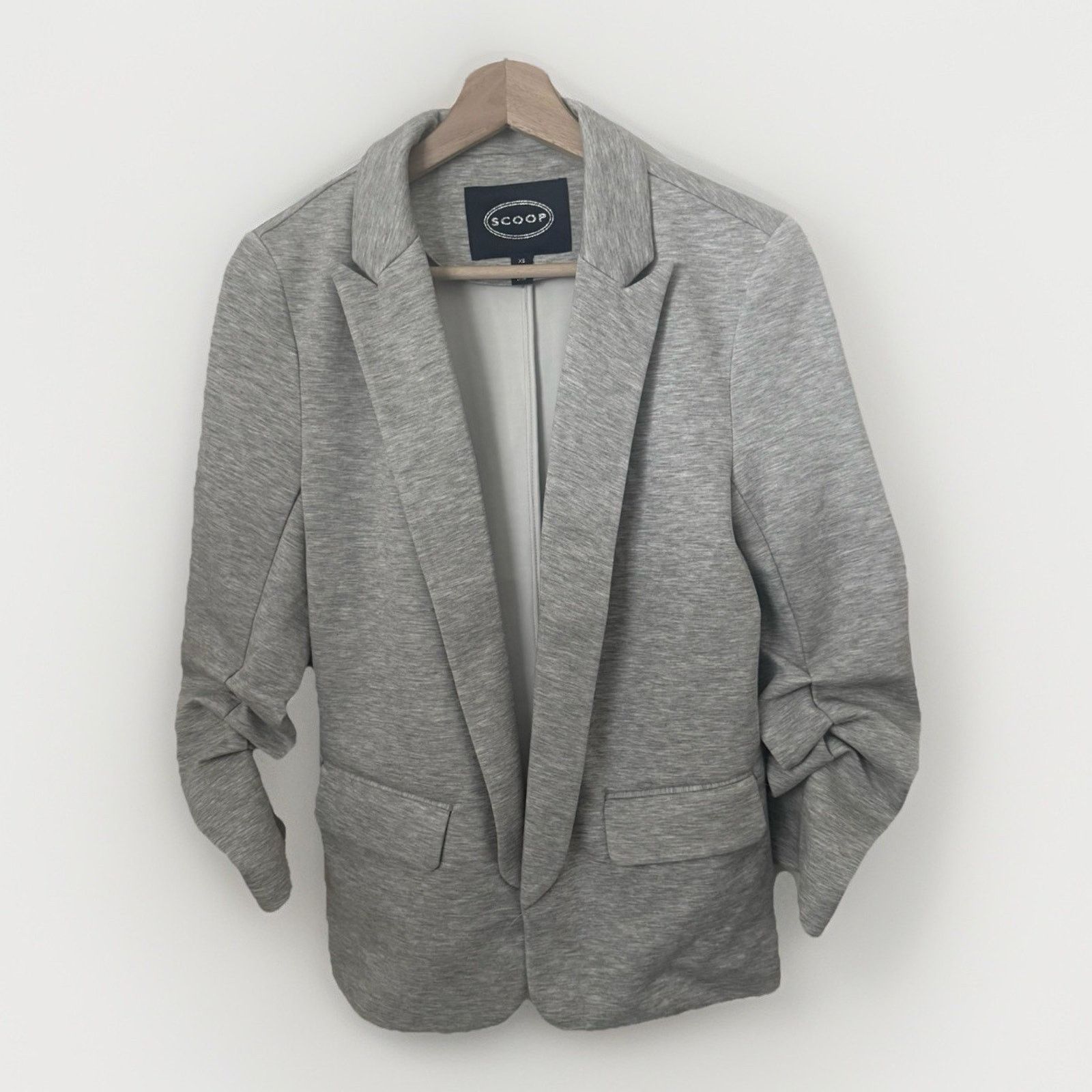 Other Scoop Scuba Knit Scrunch Sleeves Career Jacket Blazer Size XS / US 0-2 / IT 36-38 - 2 Thumbnail