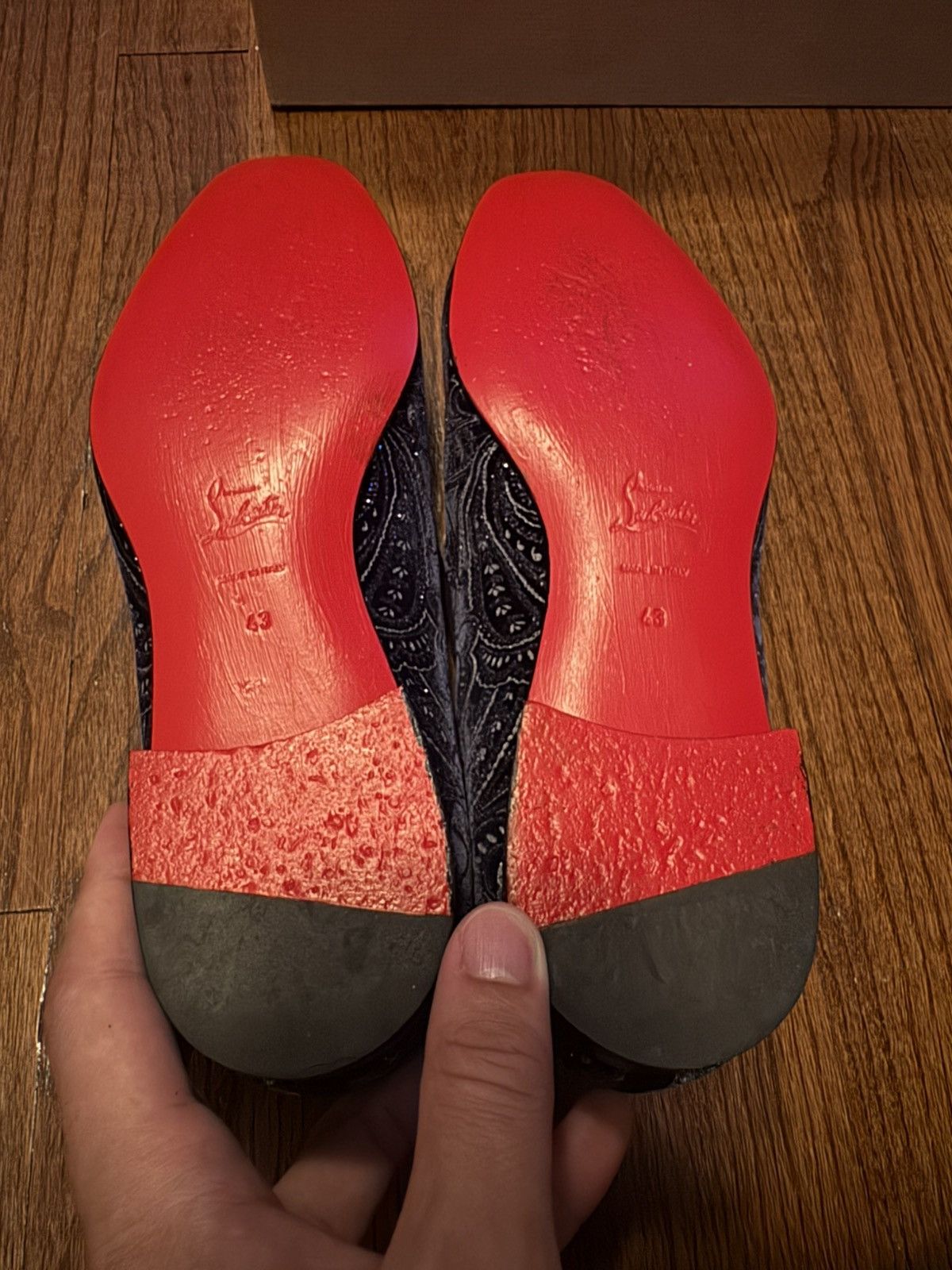 Christian Louboutin Christian Louboutin Navy Dandelion Flat Velvet Jewel Loafer Size US 10 / EU 43 - 8 Thumbnail