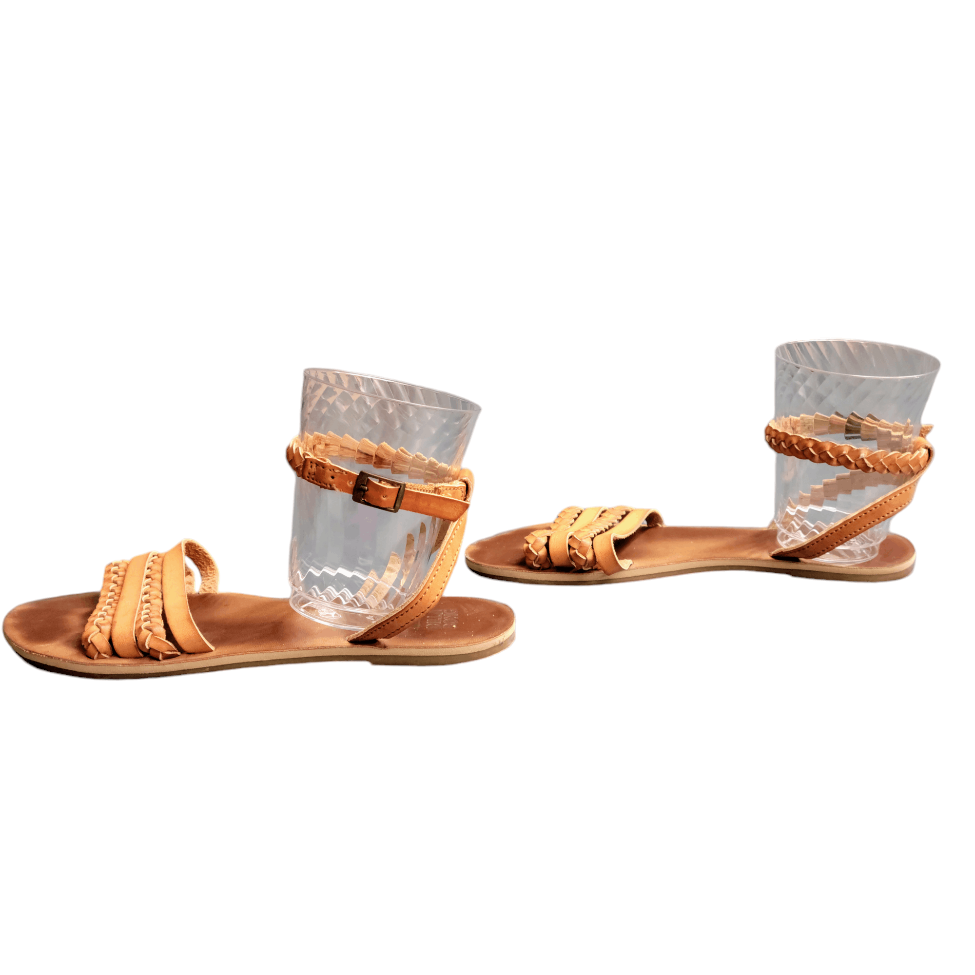 Billabong Billabong Buckle Braided Faux Leather Ankle Strappy Sandals Size US 8 / IT 38 - 6 Thumbnail