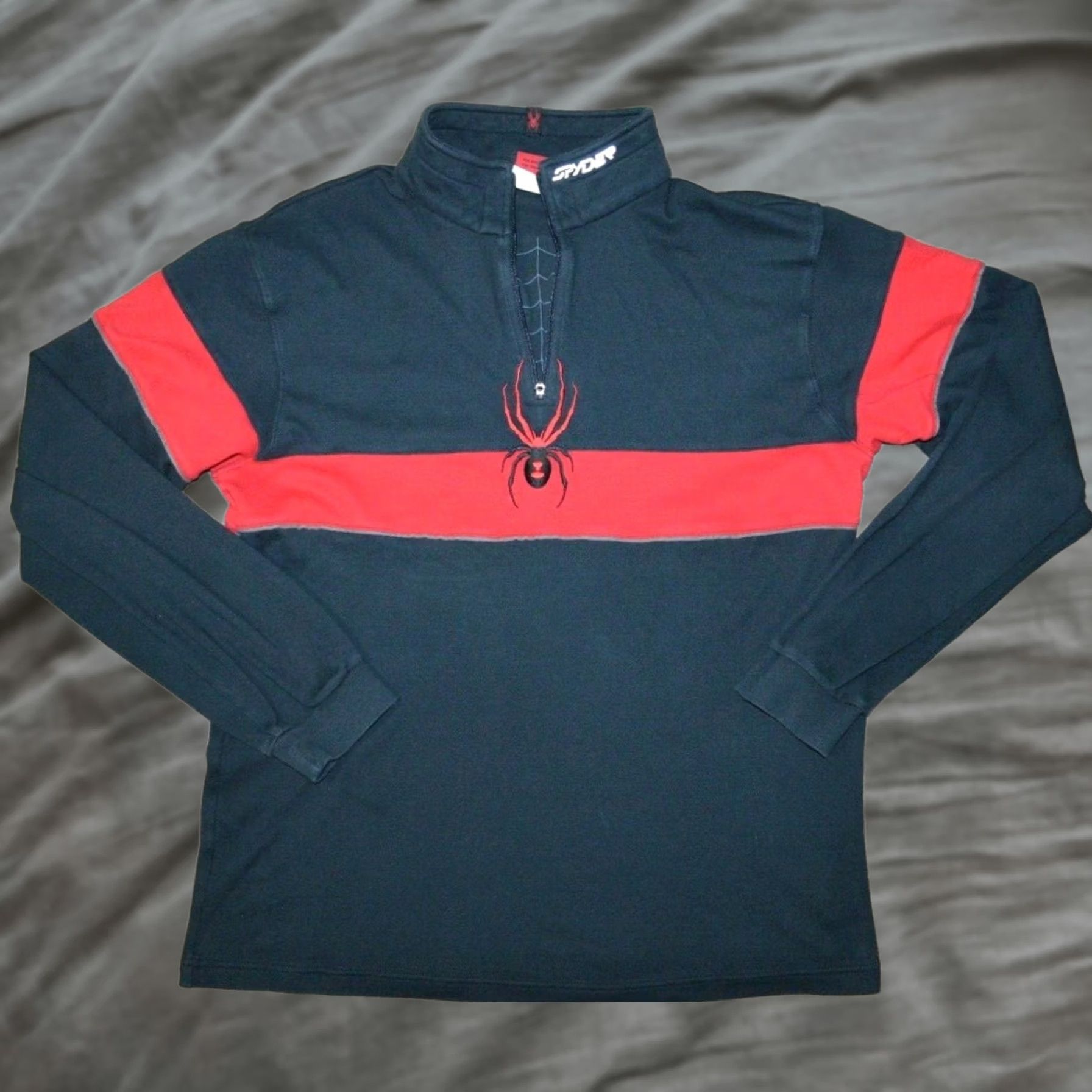 Spyder Spyder Pullover Mens Size L Black Solid Activewear Long Sleeve 1/4 Zip Mock Neck Size US L / EU 52-54 / 3 - 1 Thumbnail