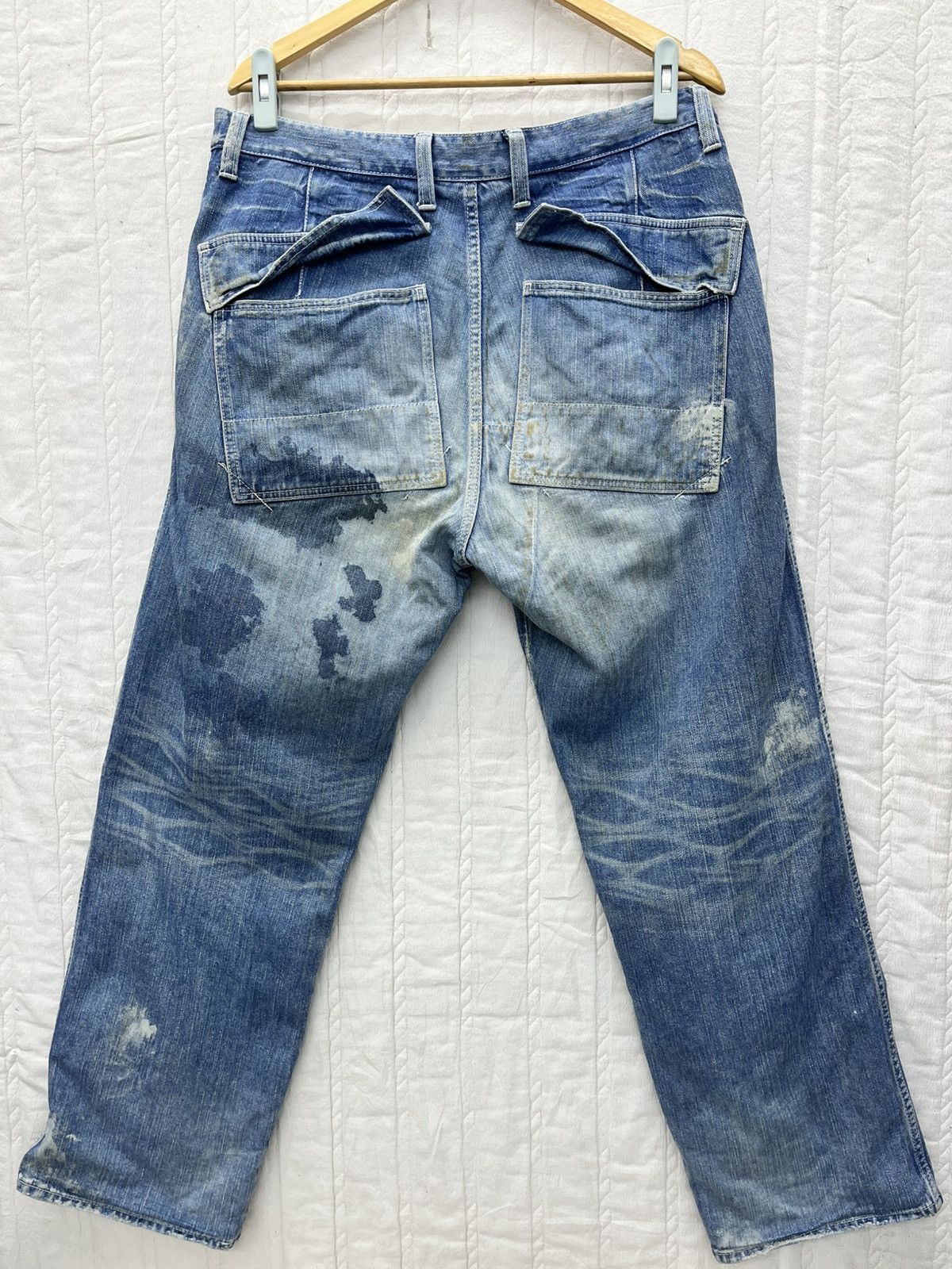 MasterPiece × Vintage ARCHIVE💥MASTERPIECE RECONSTRUCTED DOUBLE KNEE DENIM Size US 35 - 5 Thumbnail