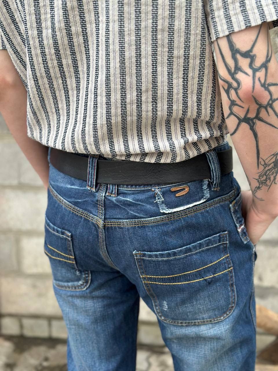 West Coast Choppers VTG Mans Leather Belt SC Y2K Western Cowboy 00s USA Size ONE SIZE - 2 Thumbnail
