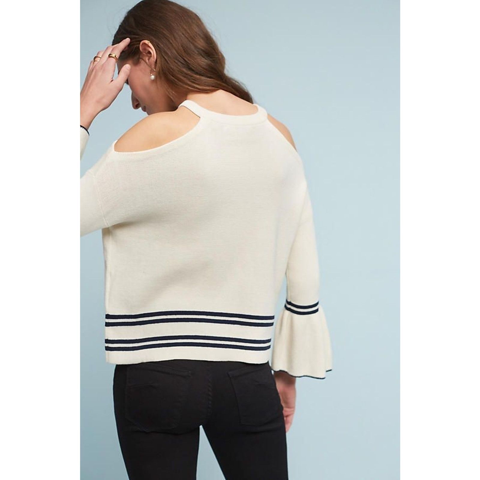 Anthropologie New Anthropologie Leandre Open-Shoulder Flutter Long Sleeve Size XS / US 0-2 / IT 36-38 - 4 Thumbnail