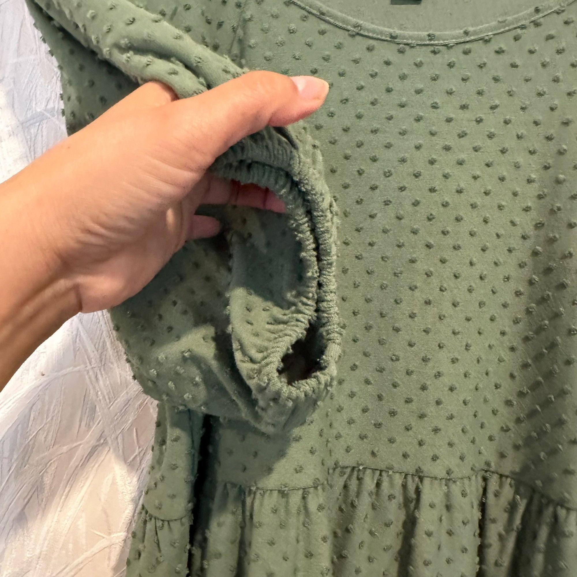 J.Crew ✨J.Crew Size M Women's Casual Green Textured Short Sleeve Dr Size M / US 6-8 / IT 42-44 - 4 Thumbnail