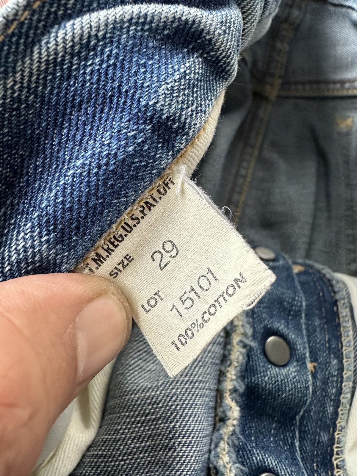 Lee Vintage Rare 50s Lee 101 Half Selvedge Denim 29x34 D444 Size US 29 - 19 Thumbnail