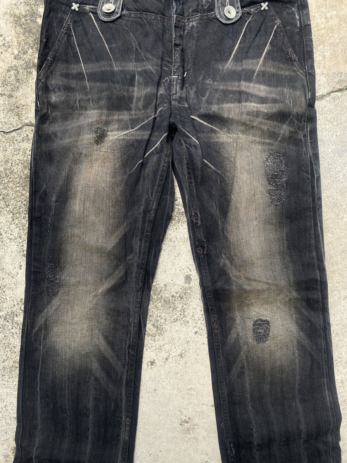 If Six Was Nine × Japanese Brand Red Pepper Faded Clawmark Boro Straight cut Jeans Size US 32 / EU 48 - 7 Thumbnail