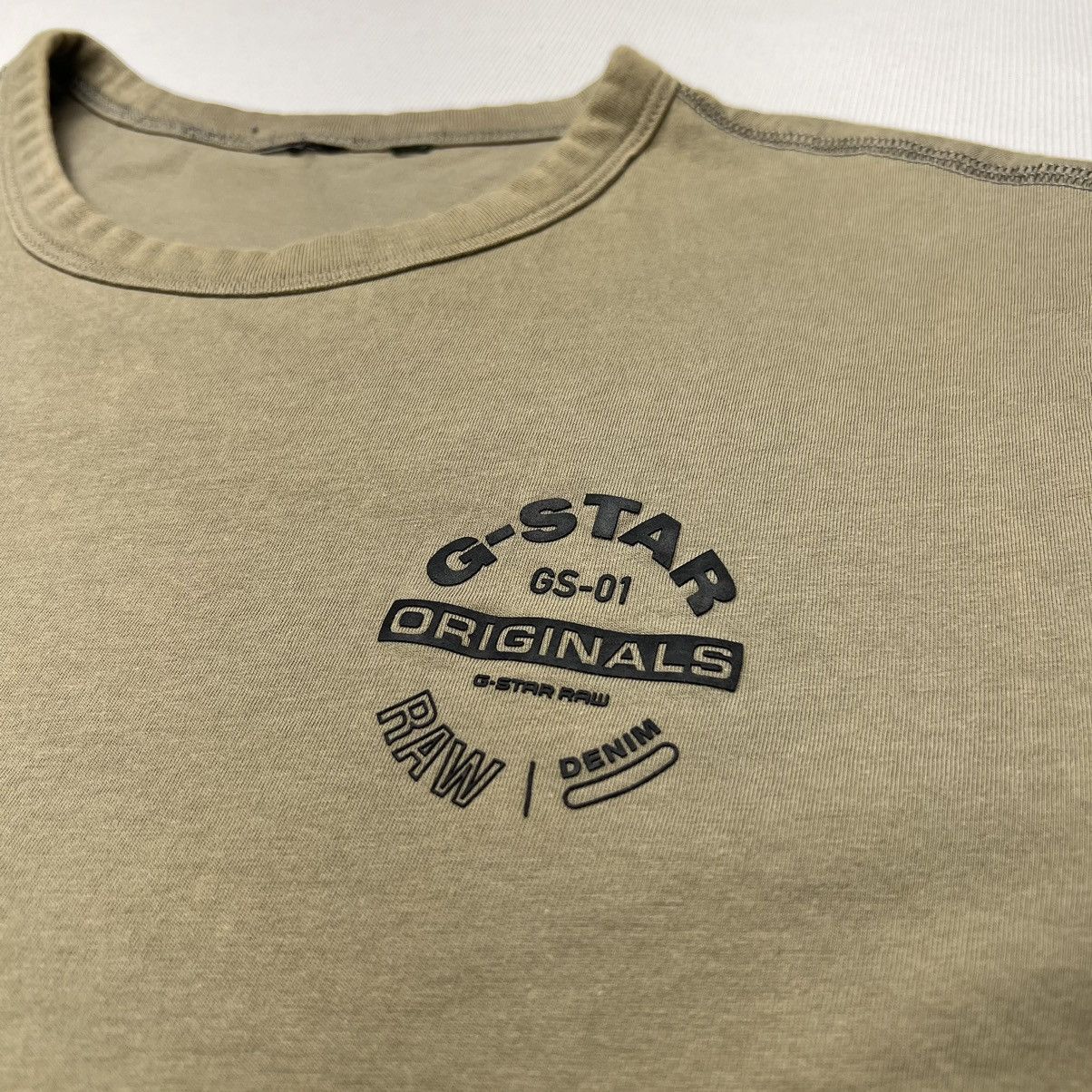 G-Star G Star Tee Shirt Green Logo Olive Raw Denim Originals Army Size US M / EU 48-50 / 2 - 3 Thumbnail