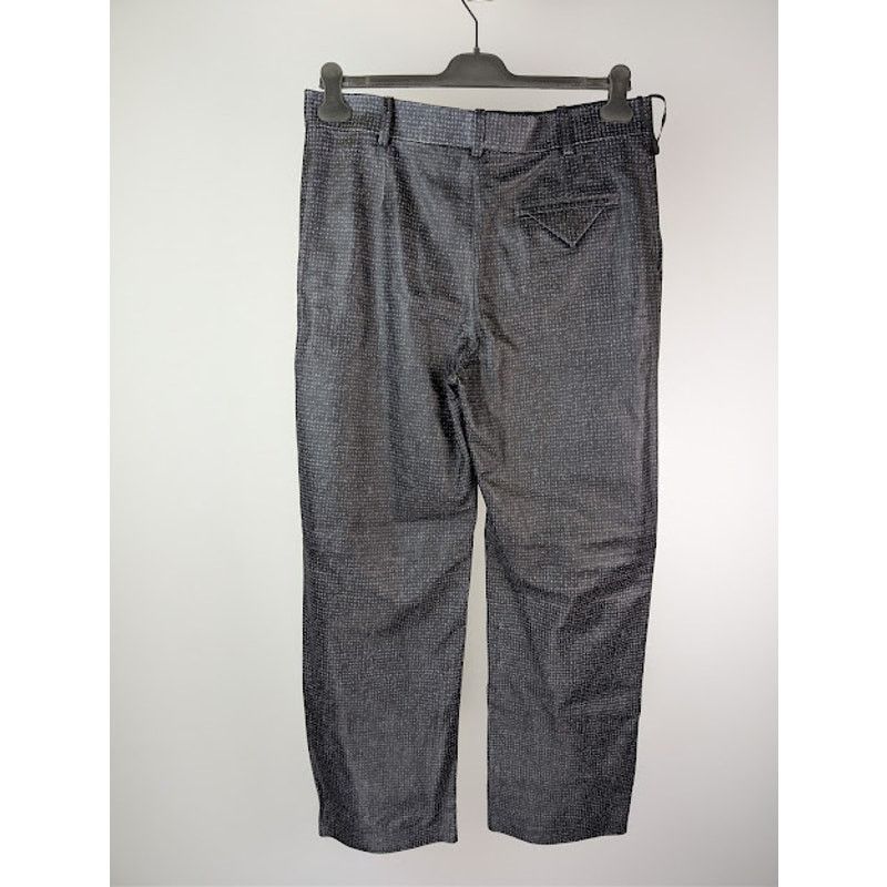 Bottega Veneta o1rshd1 Paddington Printed Leather Trousers Pant Black/ Grey Size US 34 / EU 50 - 11 Thumbnail