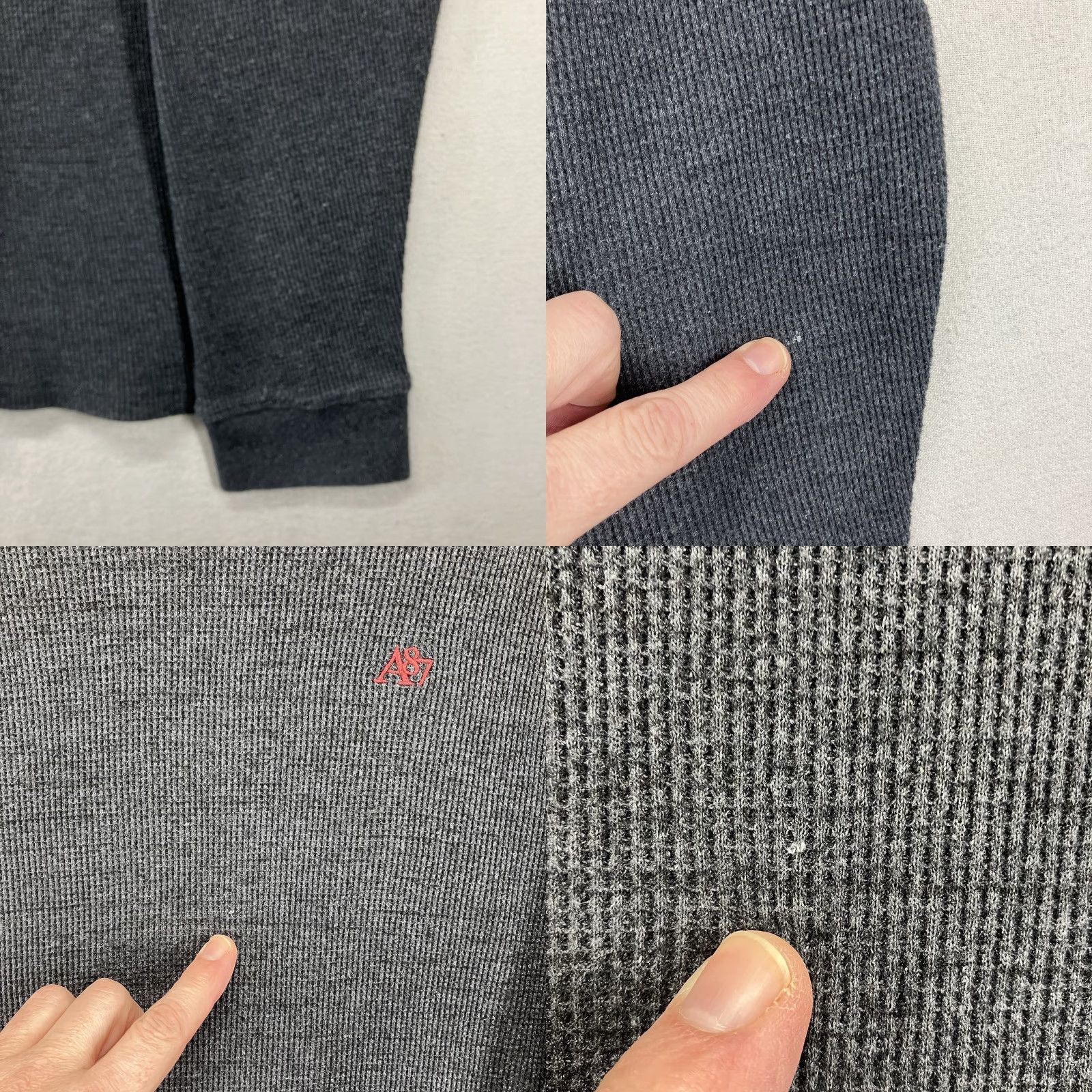 Aeropostale VTG Aeropostale Waffle Thermal Shirt L Grunge Dark Gray Crew Neck Long Sleeve Logo Embroidered Cotton Polyester 2000-2009 Men T-Shirt Size US L / EU 52-54 / 3 - 8 Thumbnail
