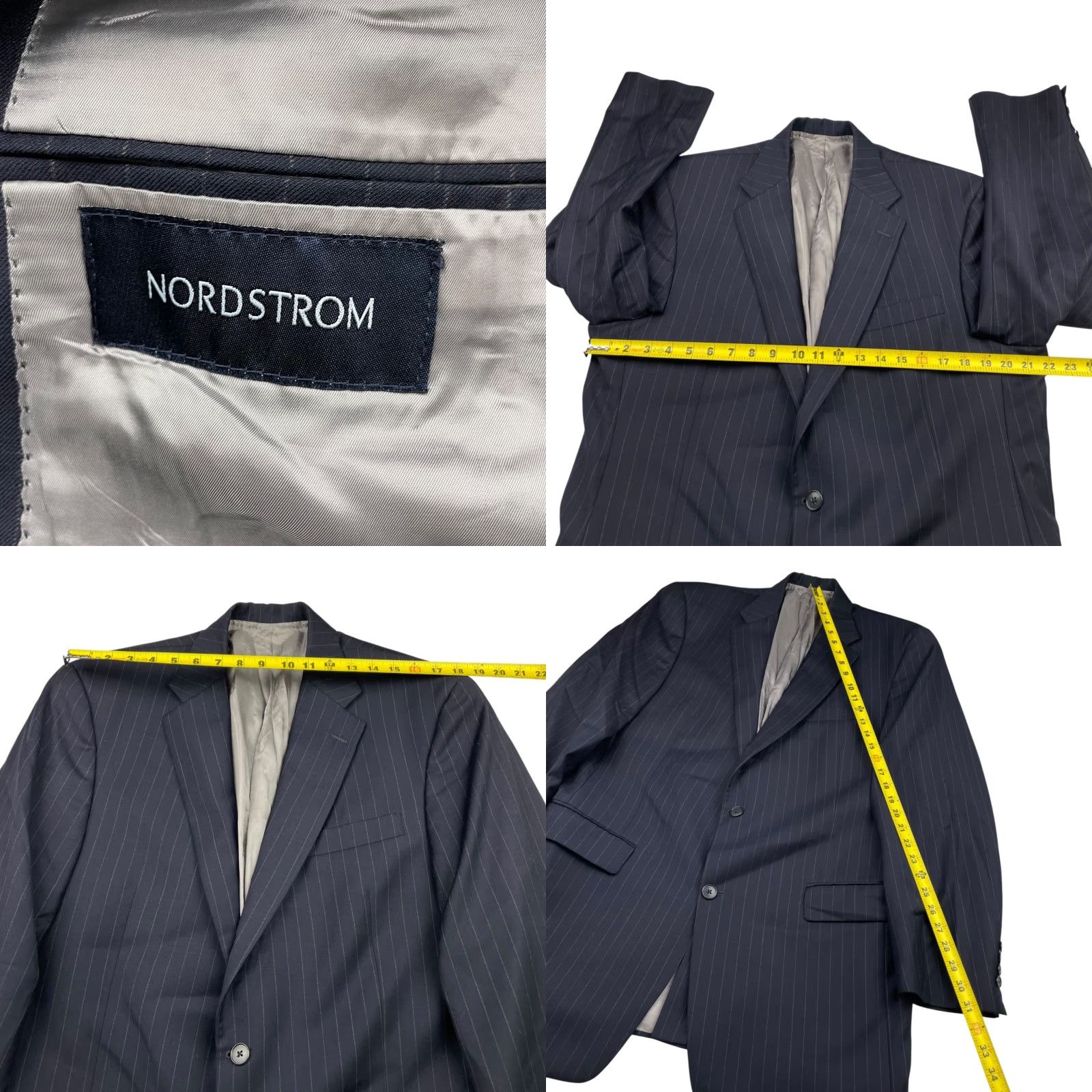 Hart Schaffner Marx Hart Schaffner Marx Blazer Men's 100% Wool Navy Blue Stripe 42L Two-Button Front USA Long Notch Lapel Regular Vintage: No Size 42R - 8 Thumbnail
