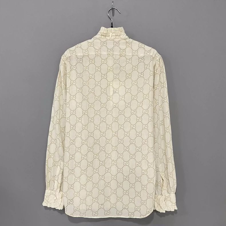 Gucci Gucci Beige hollow full printed edge shirt 2501-Nextarrow Size US XXS / EU 40 - 3 Thumbnail
