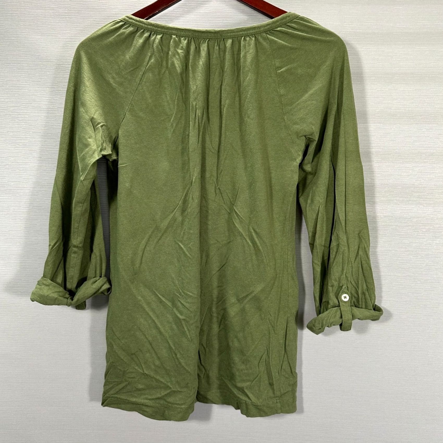 Polo Ralph Lauren Polo Ralph Lauren Polo Jeans Co Top Womens S Green 3/4 Sleeve Henley Vintage Cotton Knit Button Logo Casual Shirt Ladies Size S / US 4 / IT 40 - 7 Thumbnail