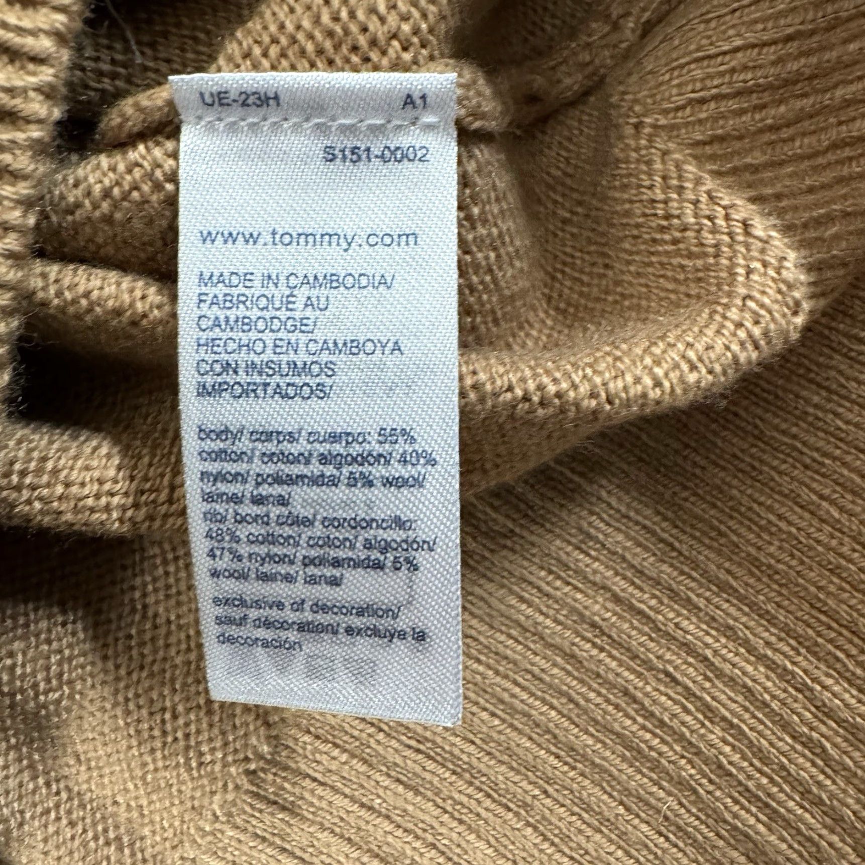 Tommy Hilfiger Tommy Hilfiger Sweater Womens S Relaxed Fit Mockneck Preppy Tan Knit Pullover) Size S / US 4 / IT 40 - 7 Thumbnail