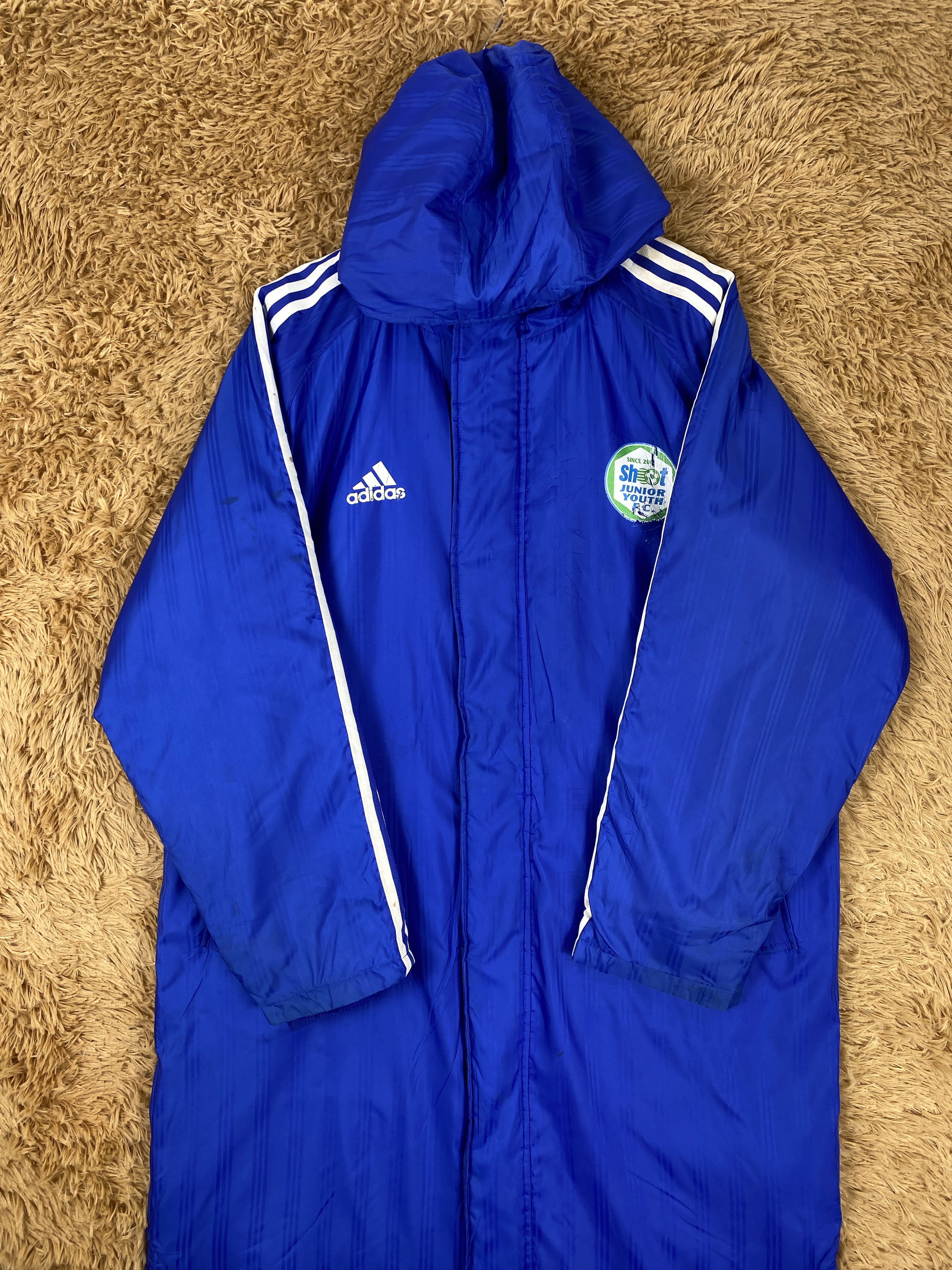 Adidas Vintage Adidas Hoodie Sherpa Lining Long Jacket J2177 Size US L / EU 52-54 / 3 - 4 Thumbnail