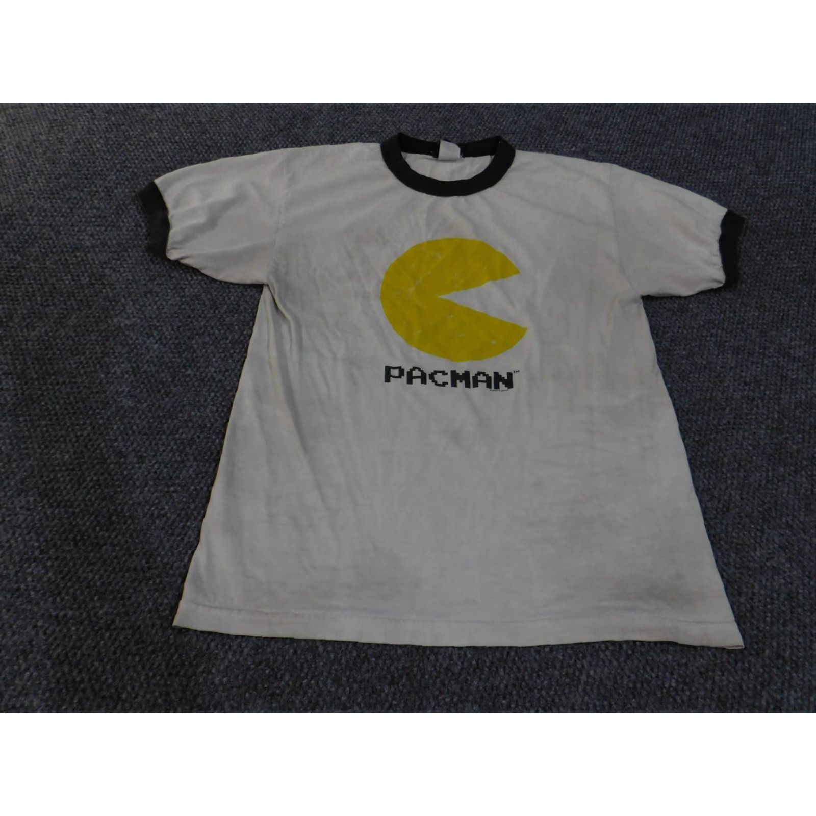 Vintage VINTAGE Pac-Man Shirt Mens Large White/Black Ringer Tee 80s Arcade Retro Graphic Print Mens Size US L / EU 52-54 / 3 - 2 Thumbnail