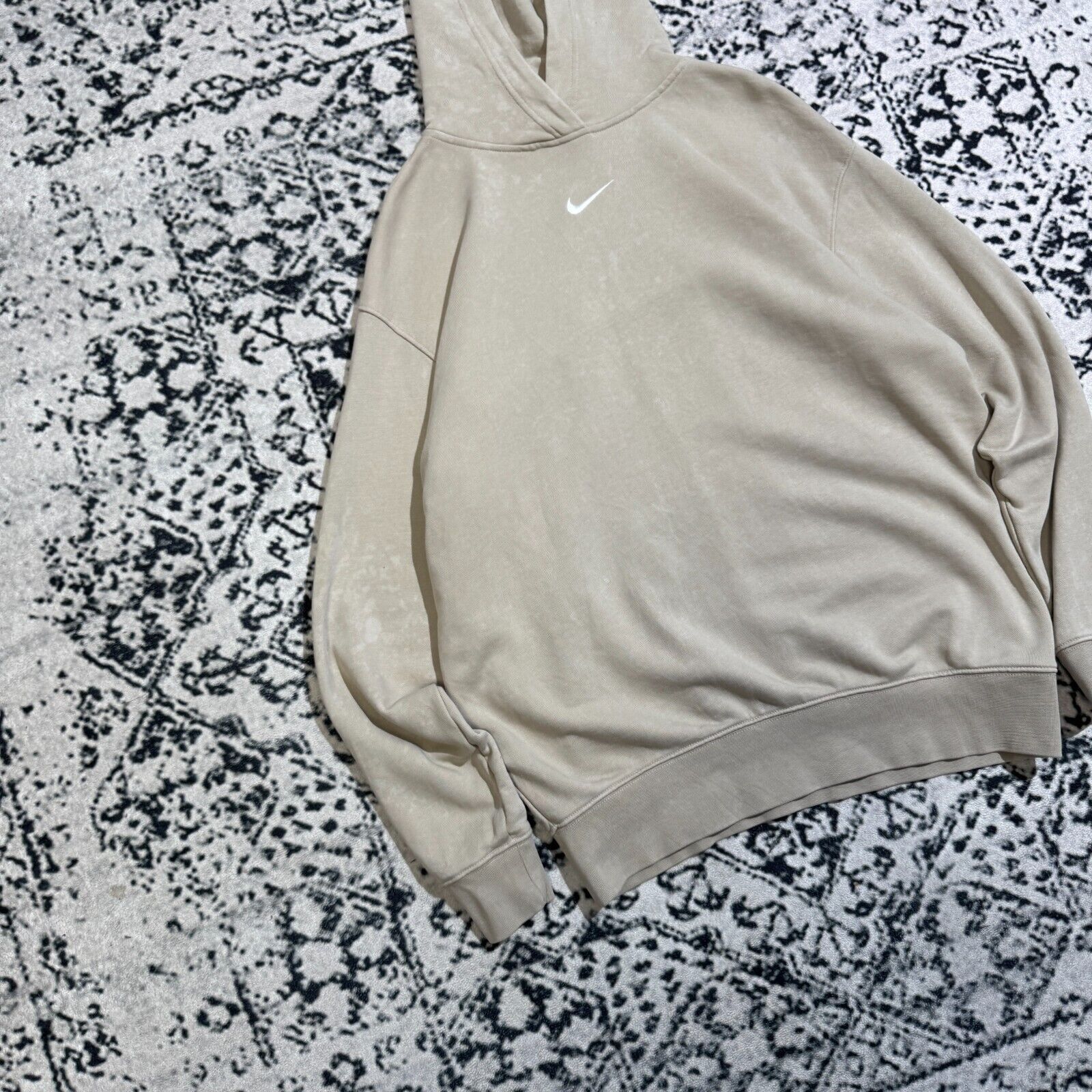 Nike × Vintage Vintage Nike Beige Tan Cotton Hoodie XS Center Swoosh Y2K Size US XS / EU 42 / 0 - 4 Thumbnail