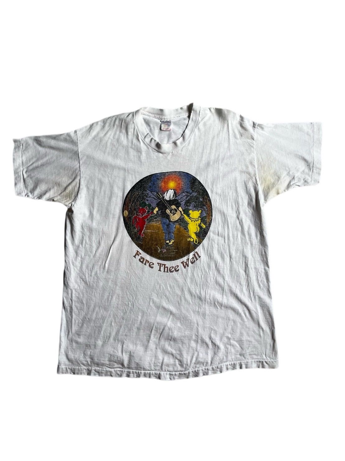 image of Band Tees x The Greatful Dead The Grateful Dead Fare Thee Well Vintage T 90's in White (Size XL)