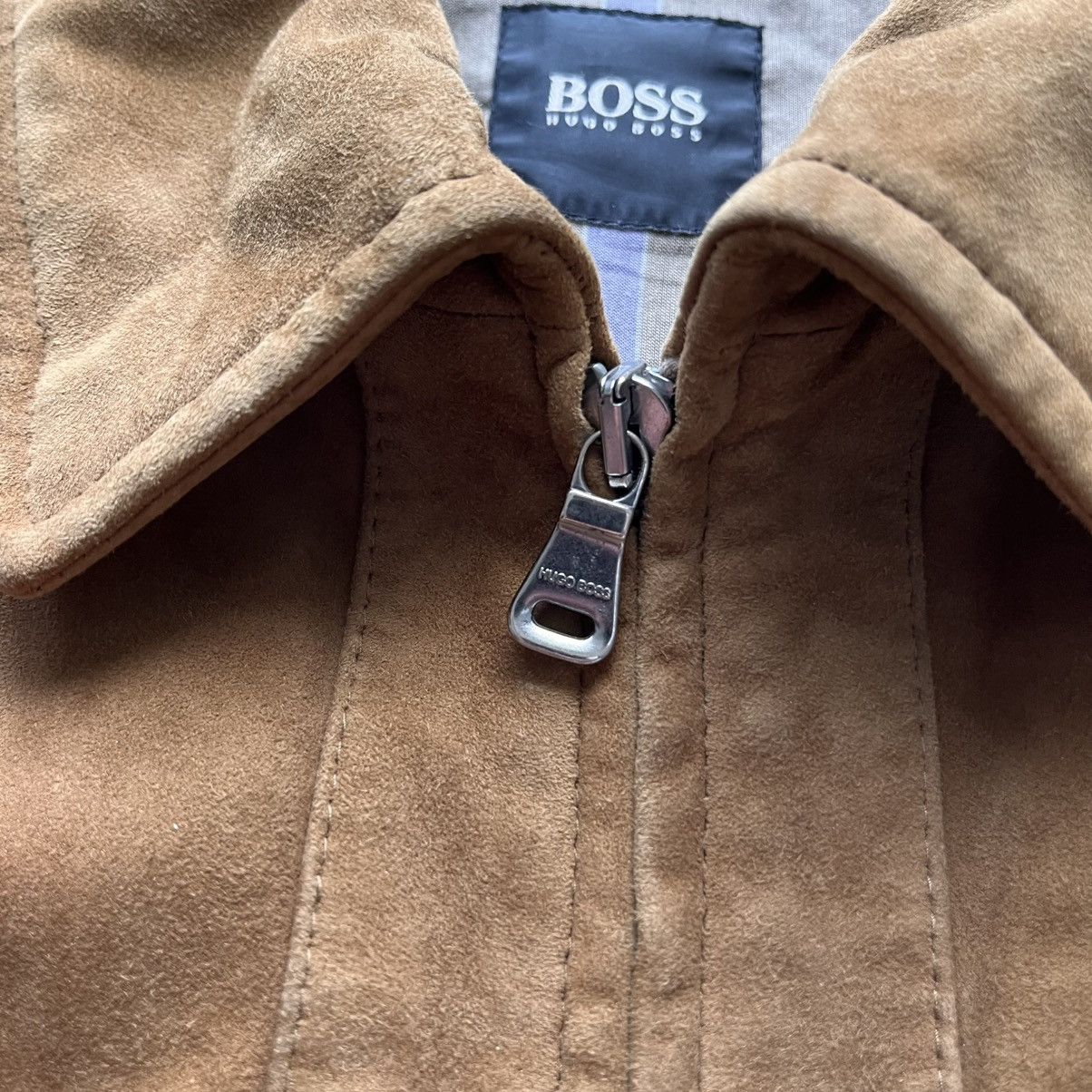 Hugo Boss Hugo Boss Mainline Vintage Goatskin Suede Tan Leather Jacket Size US L / EU 52-54 / 3 - 3 Thumbnail