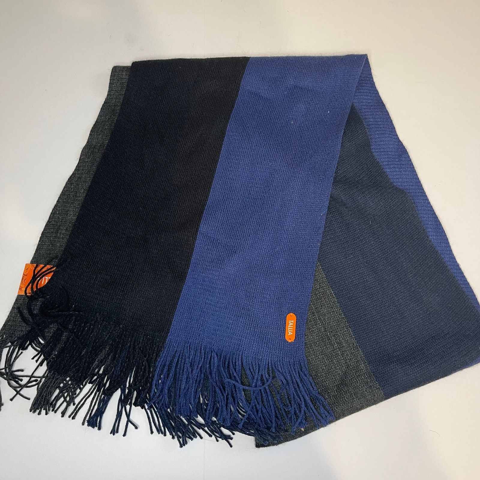 Tallia Men's Tallia Fringe Long Wrap Colorblock Scarf Shawl Size ONE SIZE - 3 Thumbnail