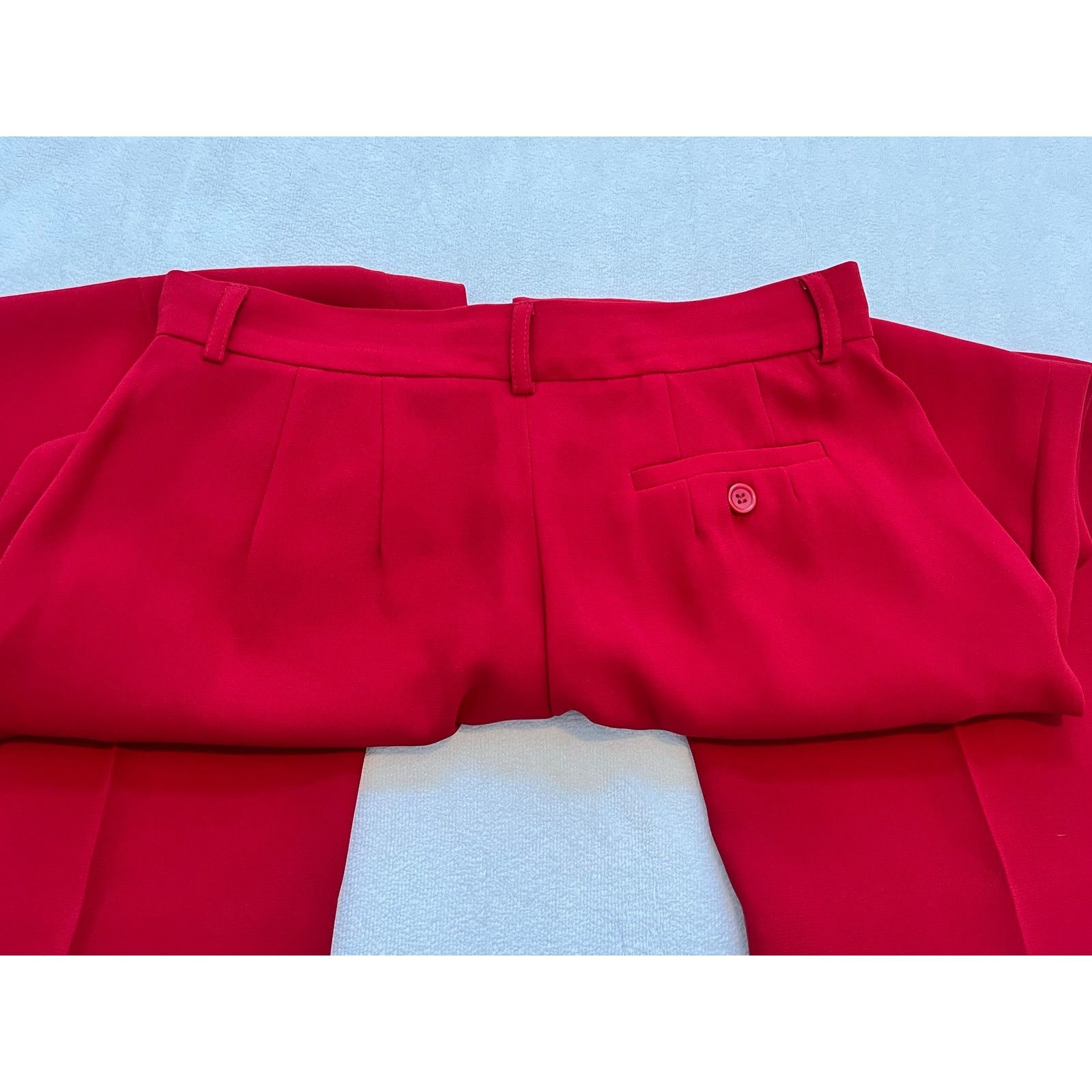 George George Ultra High Rise Straight Leg Red Dress Pants Size 10 Size 32" / US 10 / IT 46 - 9 Thumbnail