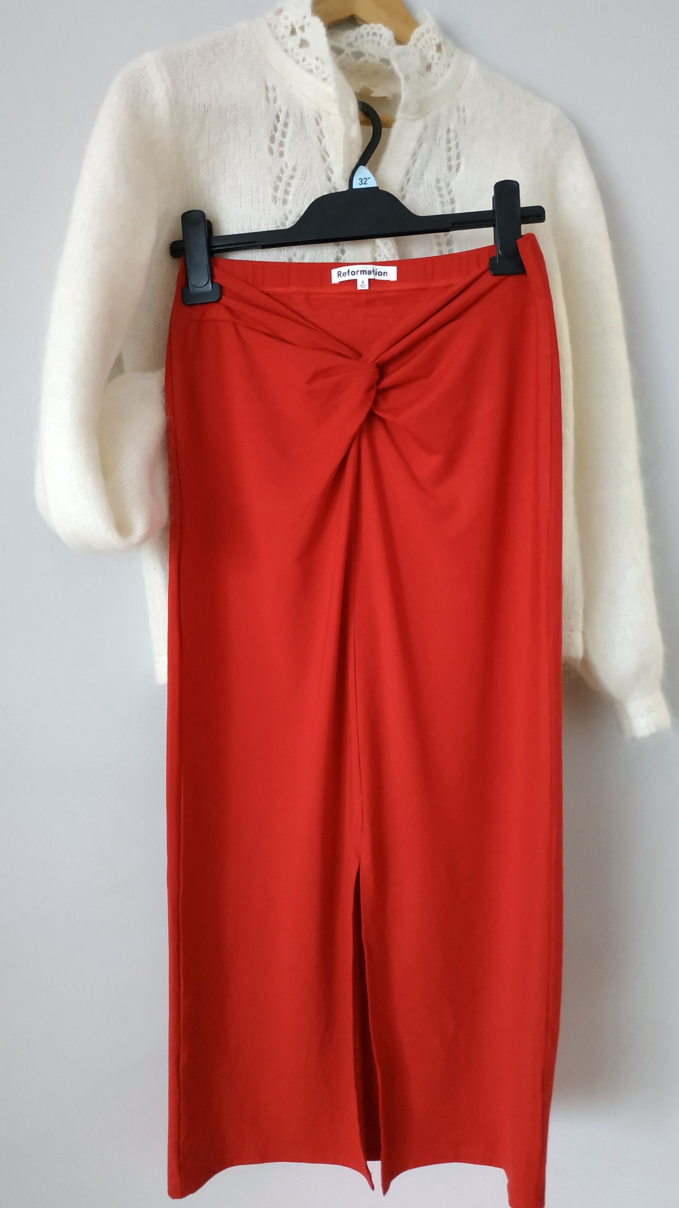 Reformation Red Rylan Maxi Skirt
