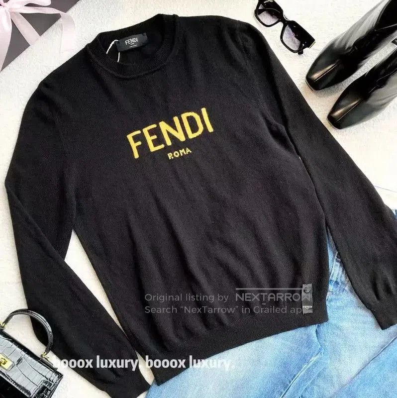 Fendi Fendi Black Wool Sweater with Logo . Size XXS / US 00 / IT 34 - 2 Thumbnail