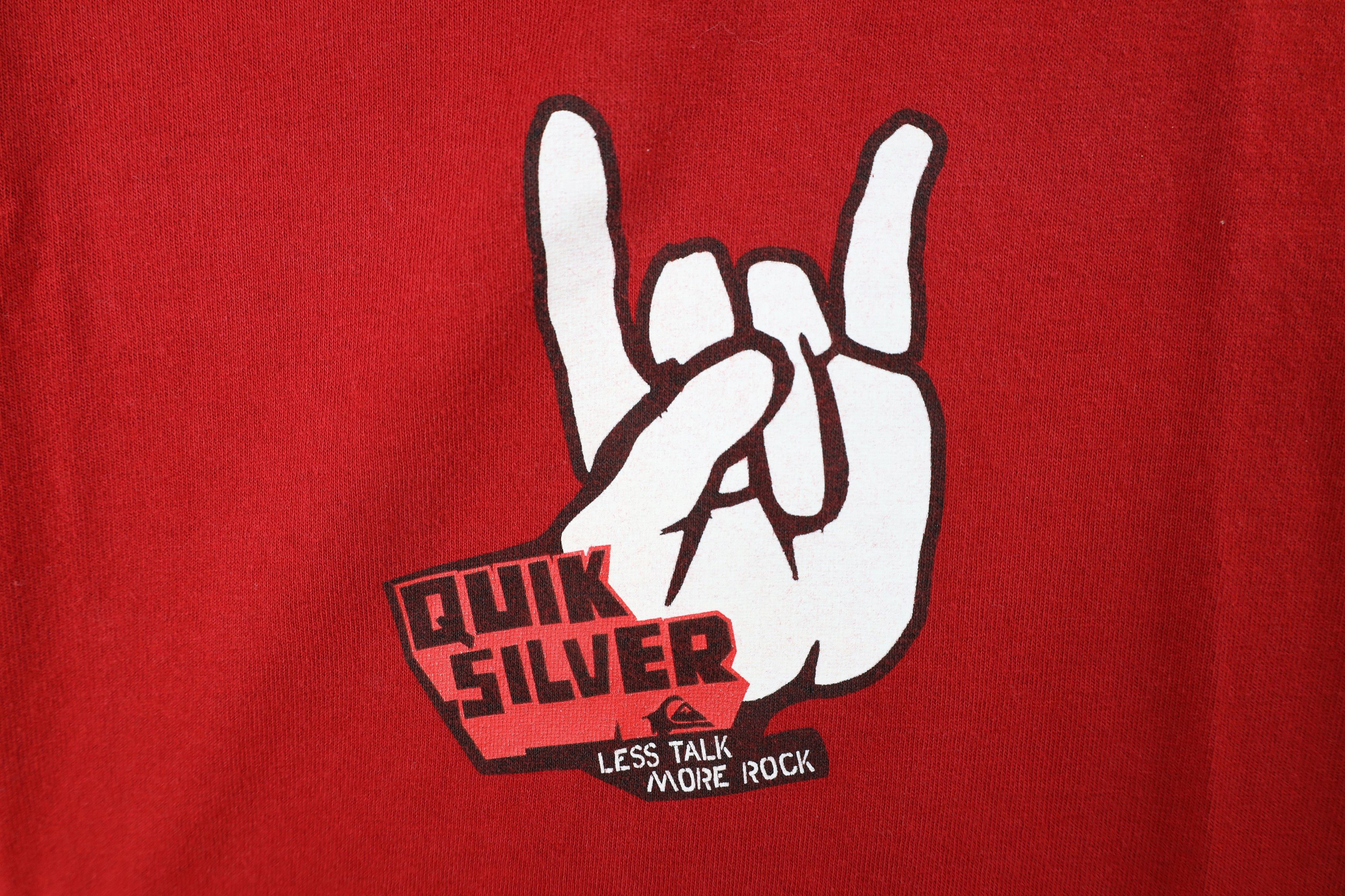 Quiksilver × Vintage Vintage 90s Quiksilver Surfing Less Talk More Rock T-Shirt Size US L / EU 52-54 / 3 - 4 Thumbnail
